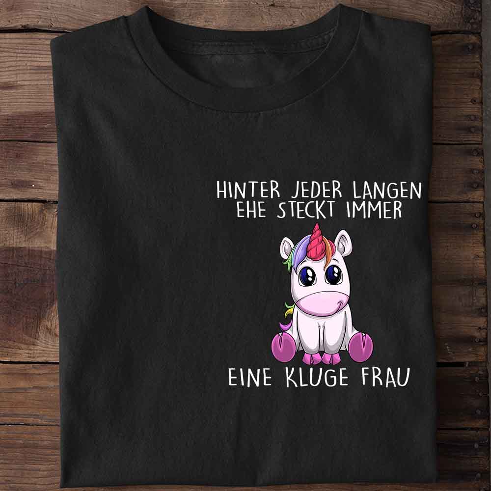 Kluge Frau Einhorn Brust - Shirt Unisex Brust
