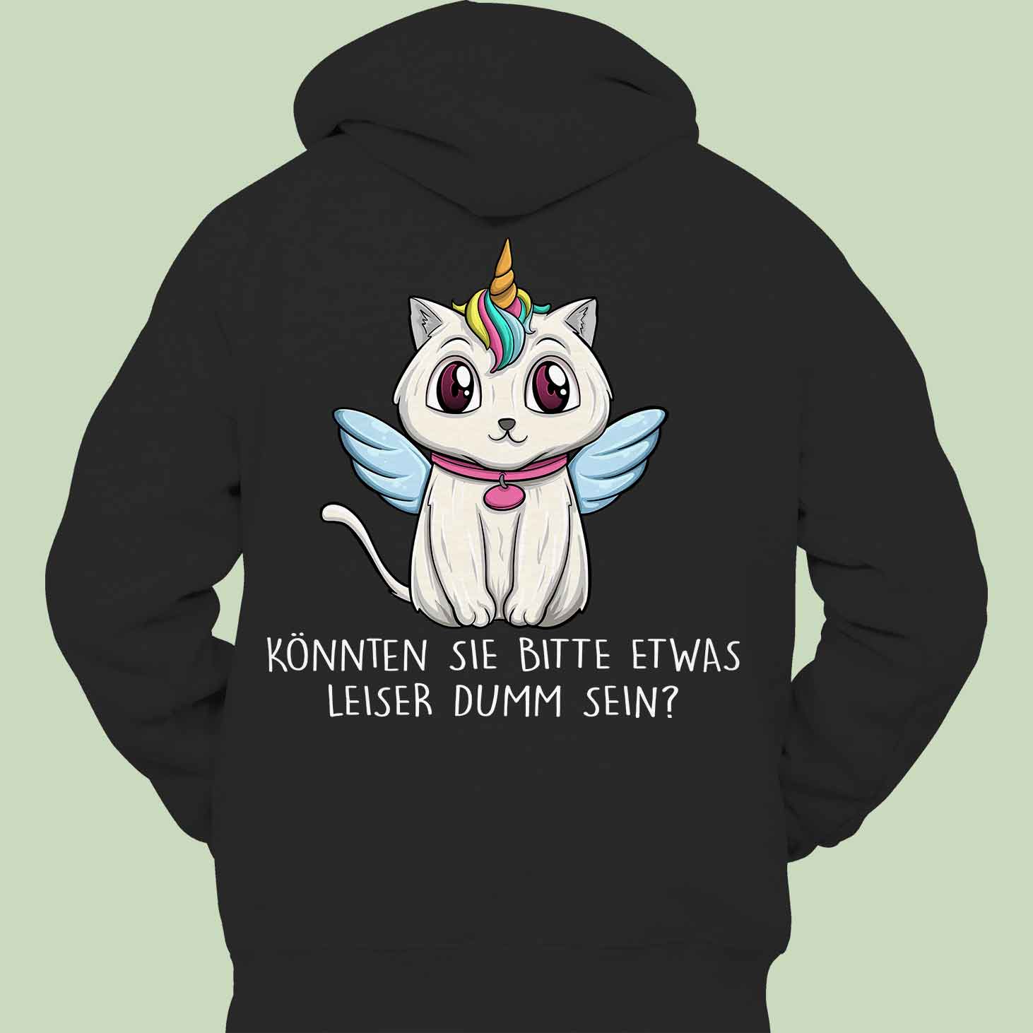 Leise Caticorn - Hoodie Unisex Rückendruck