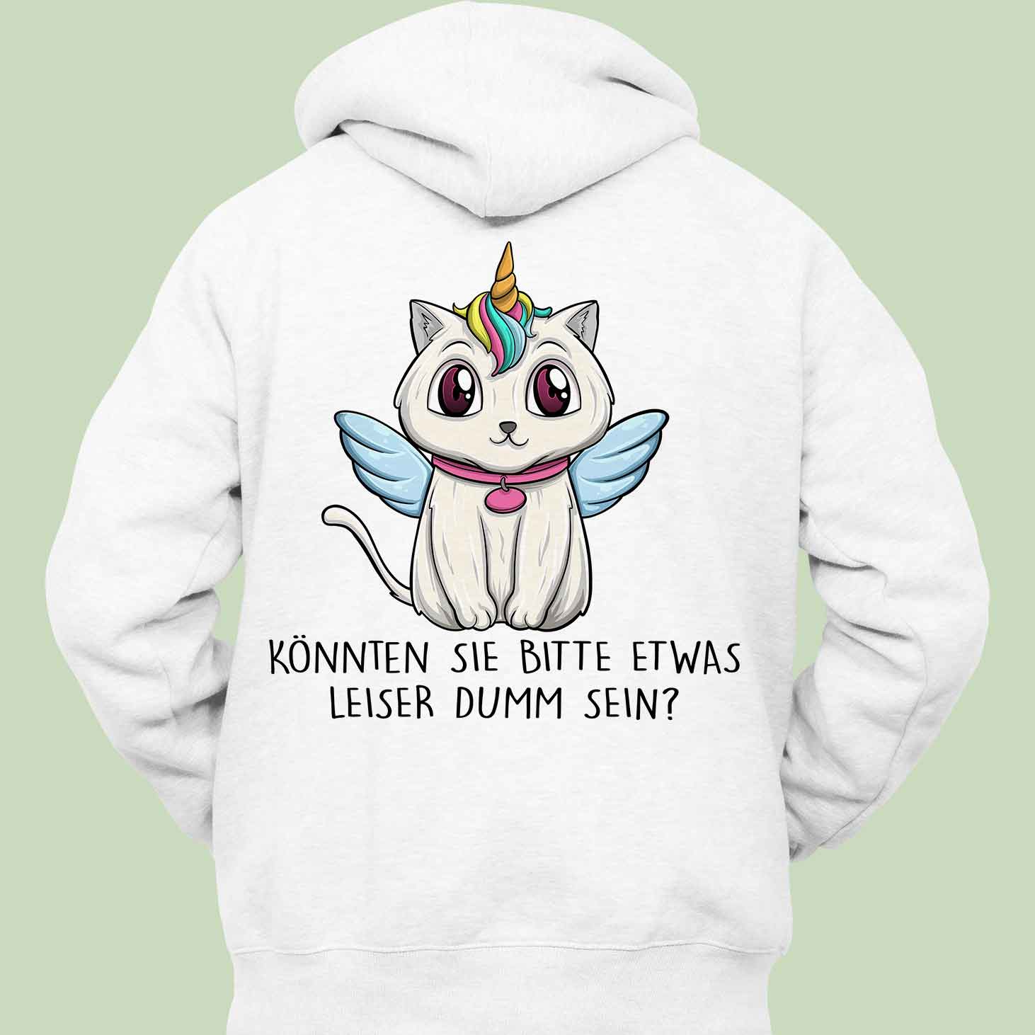 Leise Caticorn - Hoodie Unisex Rückendruck