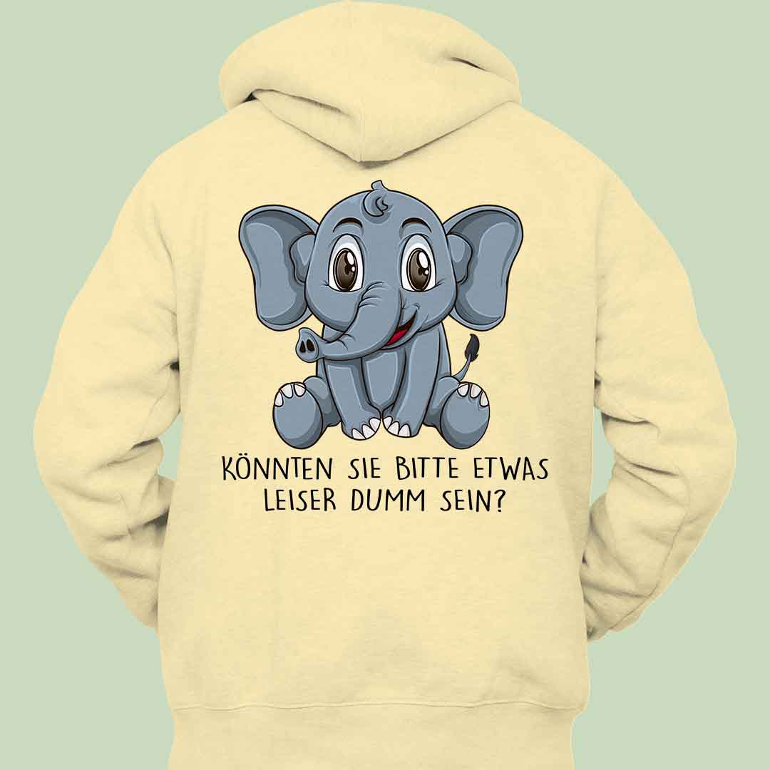 Leise Elefant - Hoodie Unisex Rückendruck