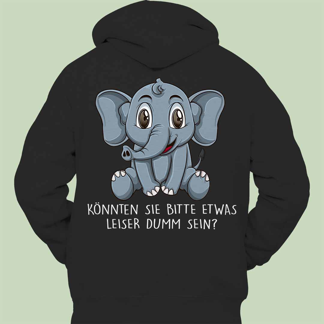 Leise Elefant - Hoodie Unisex Rückendruck