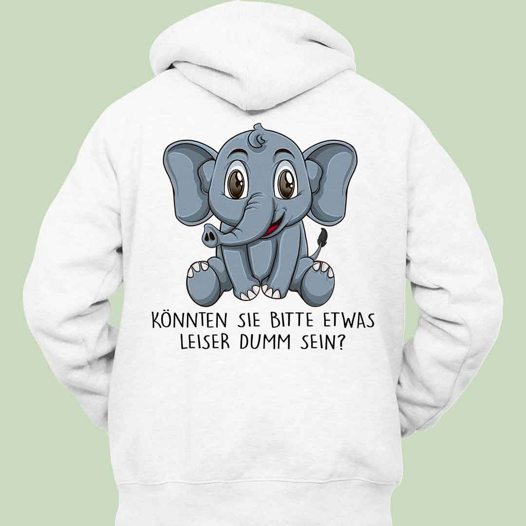 Leise Elefant - Hoodie Unisex Rückendruck