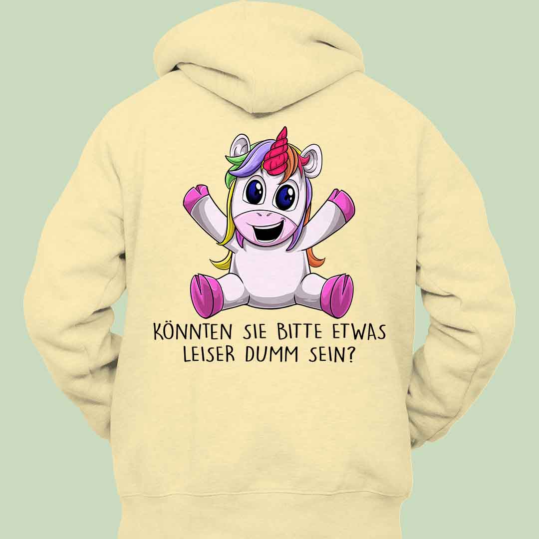 Leise Unicorn - Hoodie Unisex Rückendruck