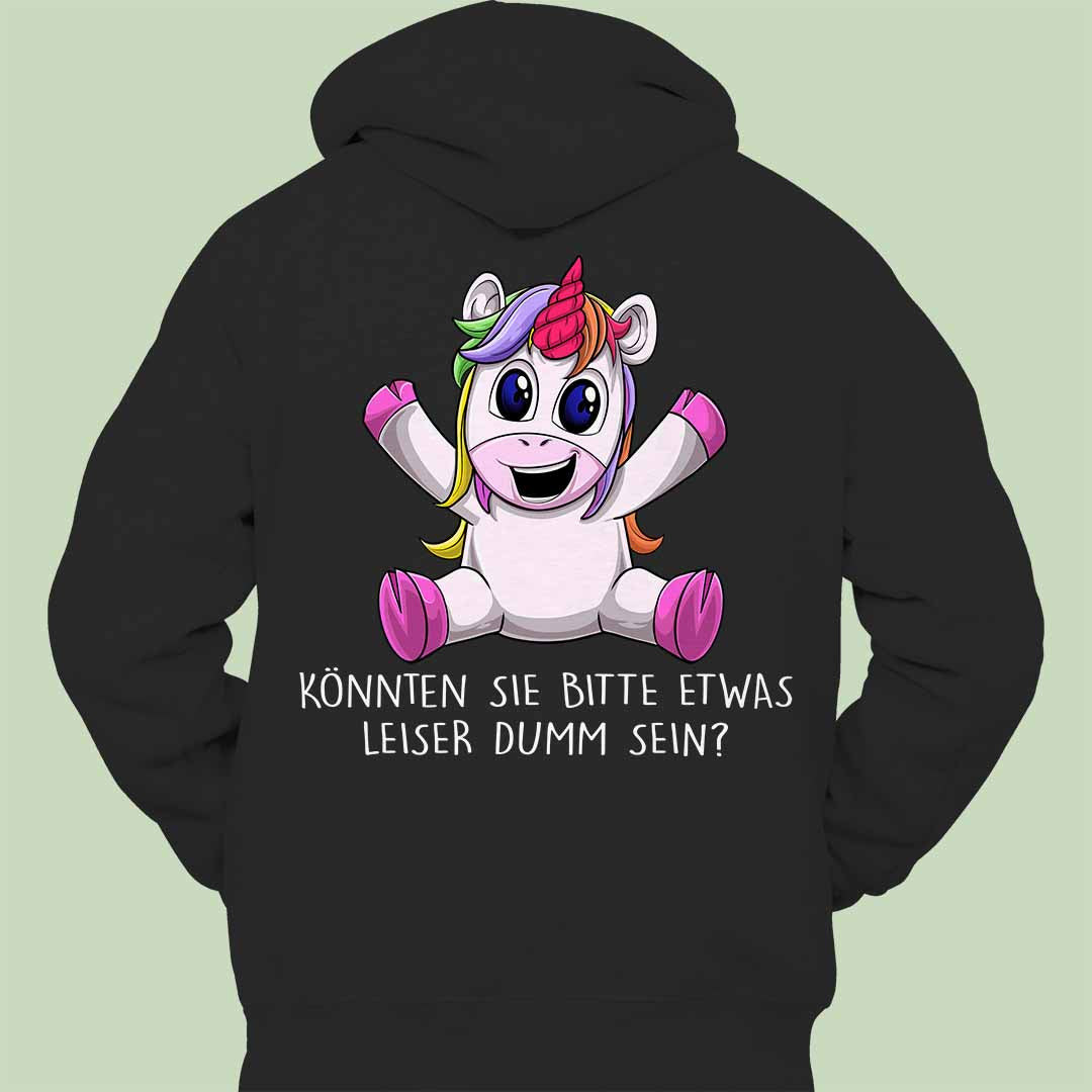 Leise Unicorn - Hoodie Unisex Rückendruck