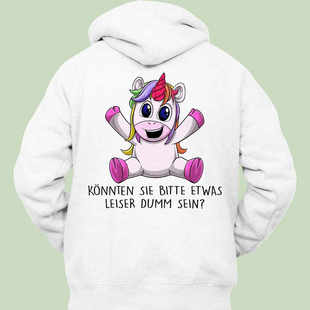 Leise Unicorn - Hoodie Unisex Rückendruck