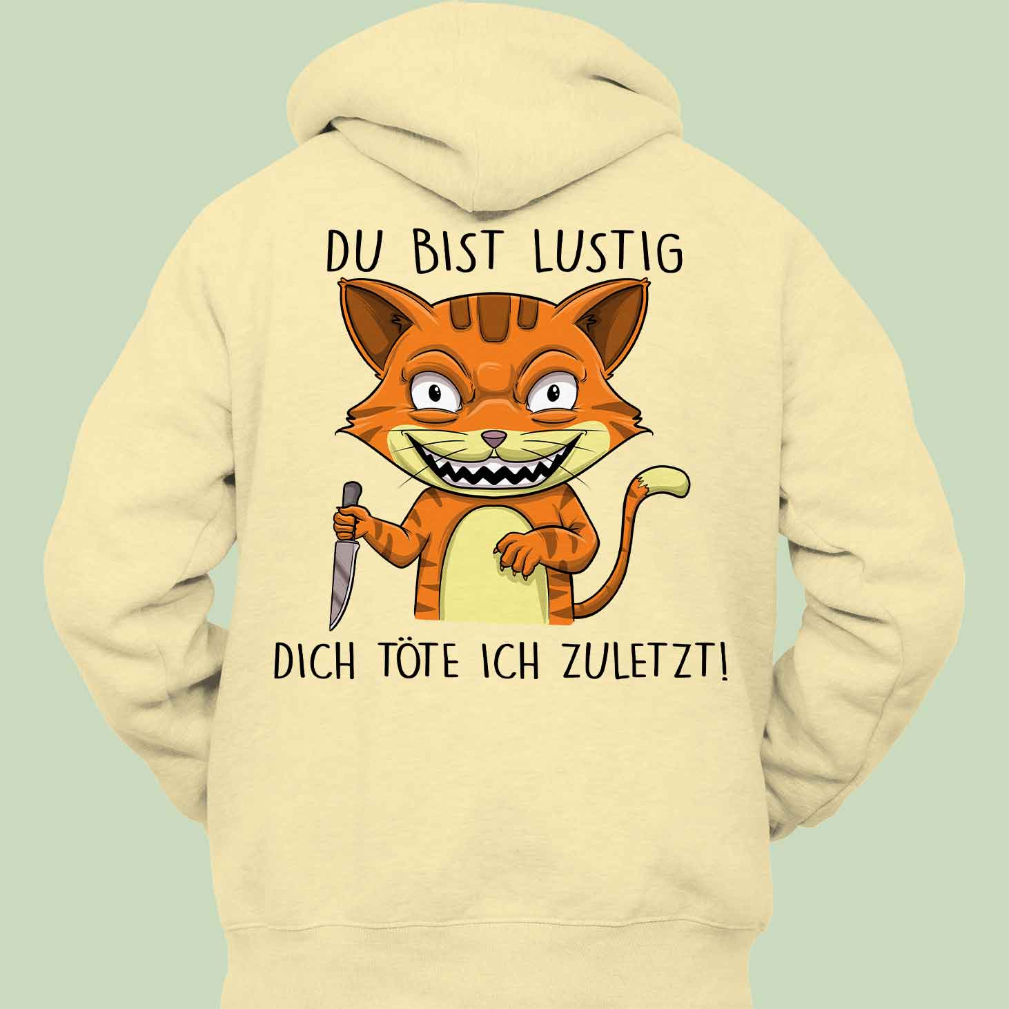 Lustig Katze - Hoodie Unisex Rückendruck