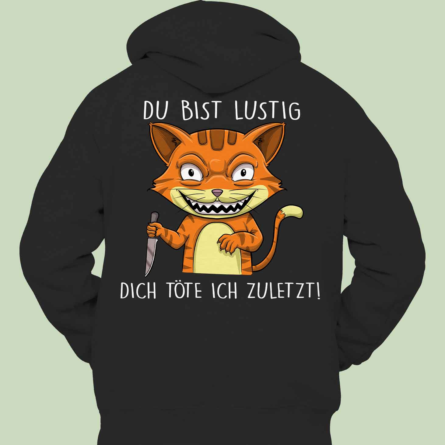 Lustig Katze - Hoodie Unisex Rückendruck