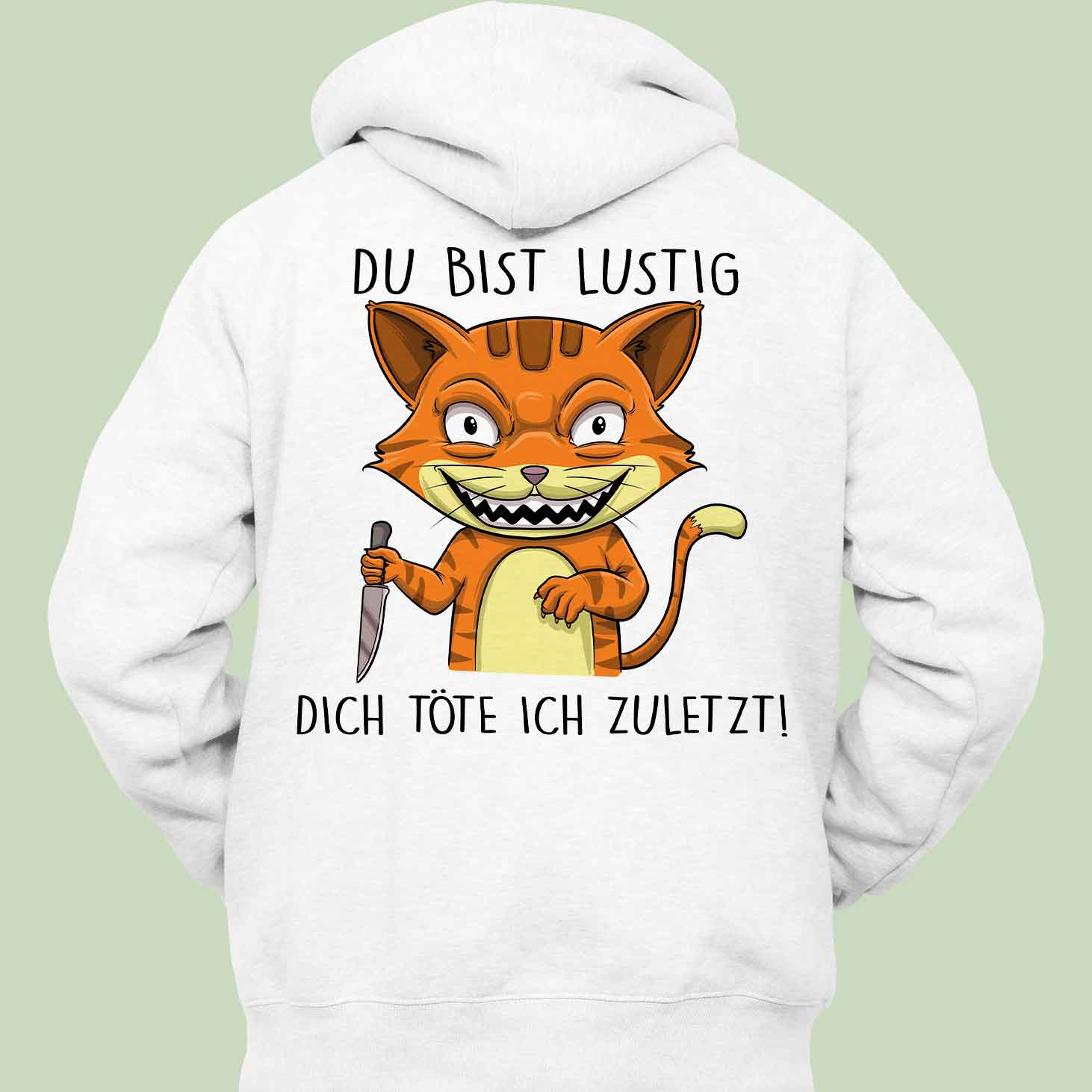 Lustig Katze - Hoodie Unisex Rückendruck