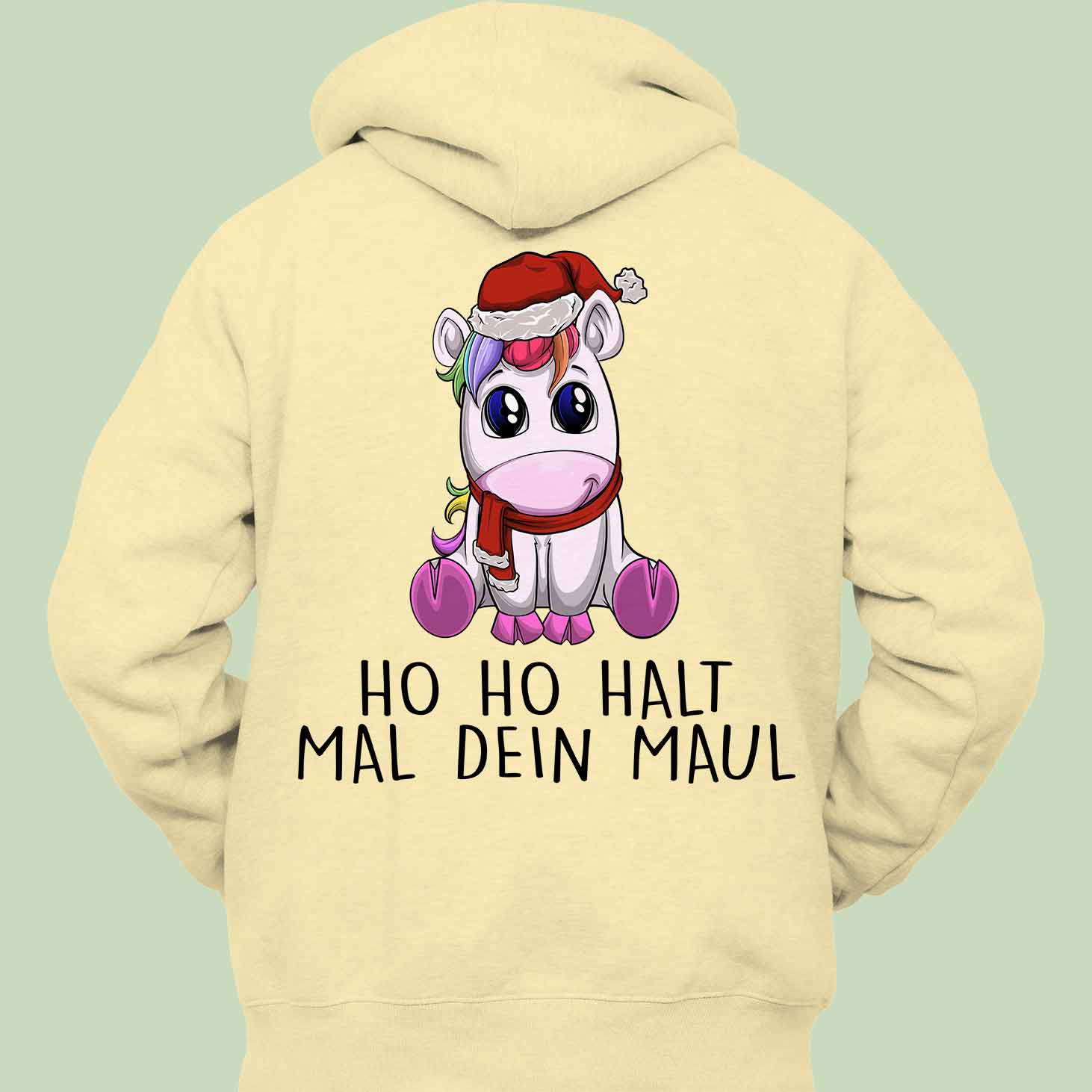 Maul Halten Einhorn - Hoodie Unisex Rückendruck