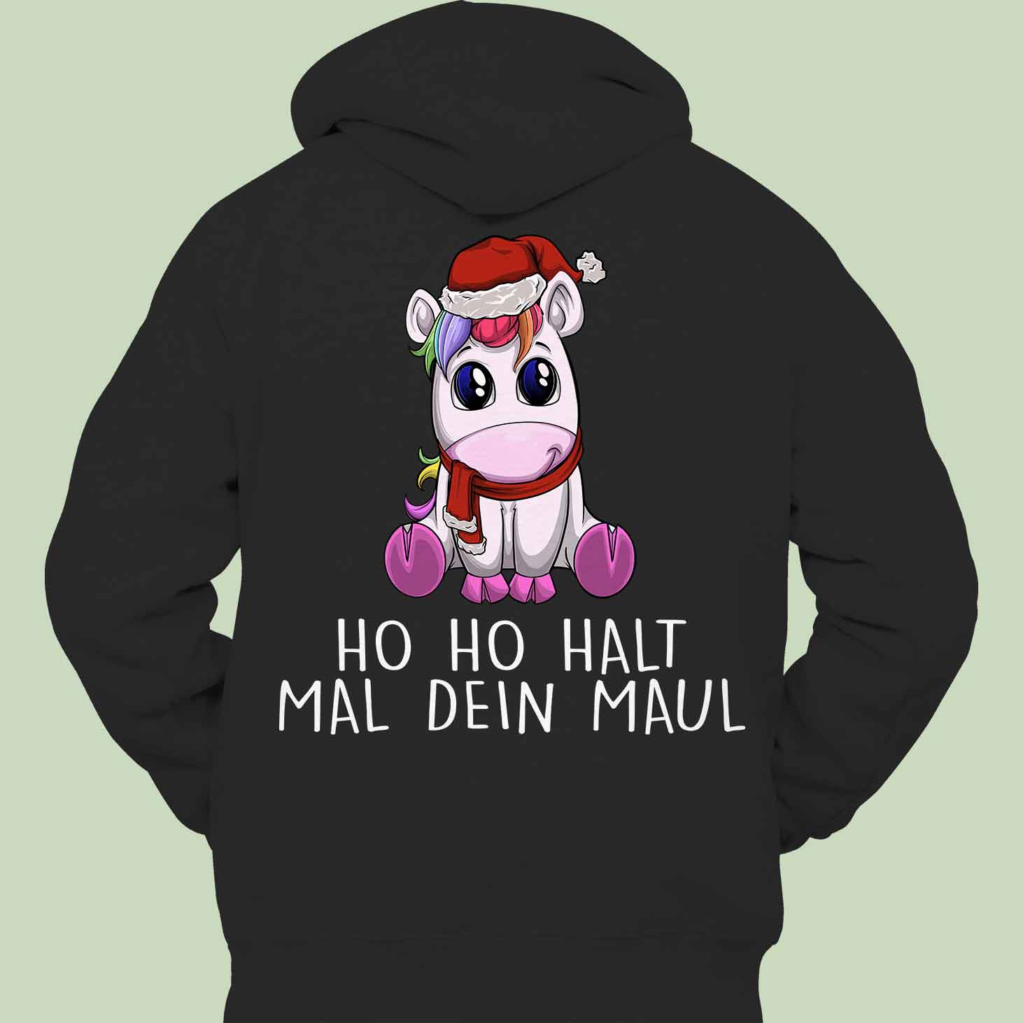 Maul Halten Einhorn - Hoodie Unisex Rückendruck