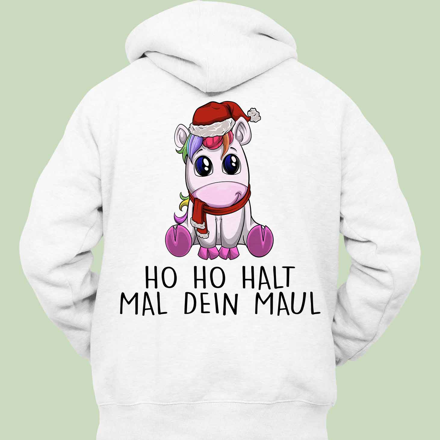Maul Halten Einhorn - Hoodie Unisex Rückendruck