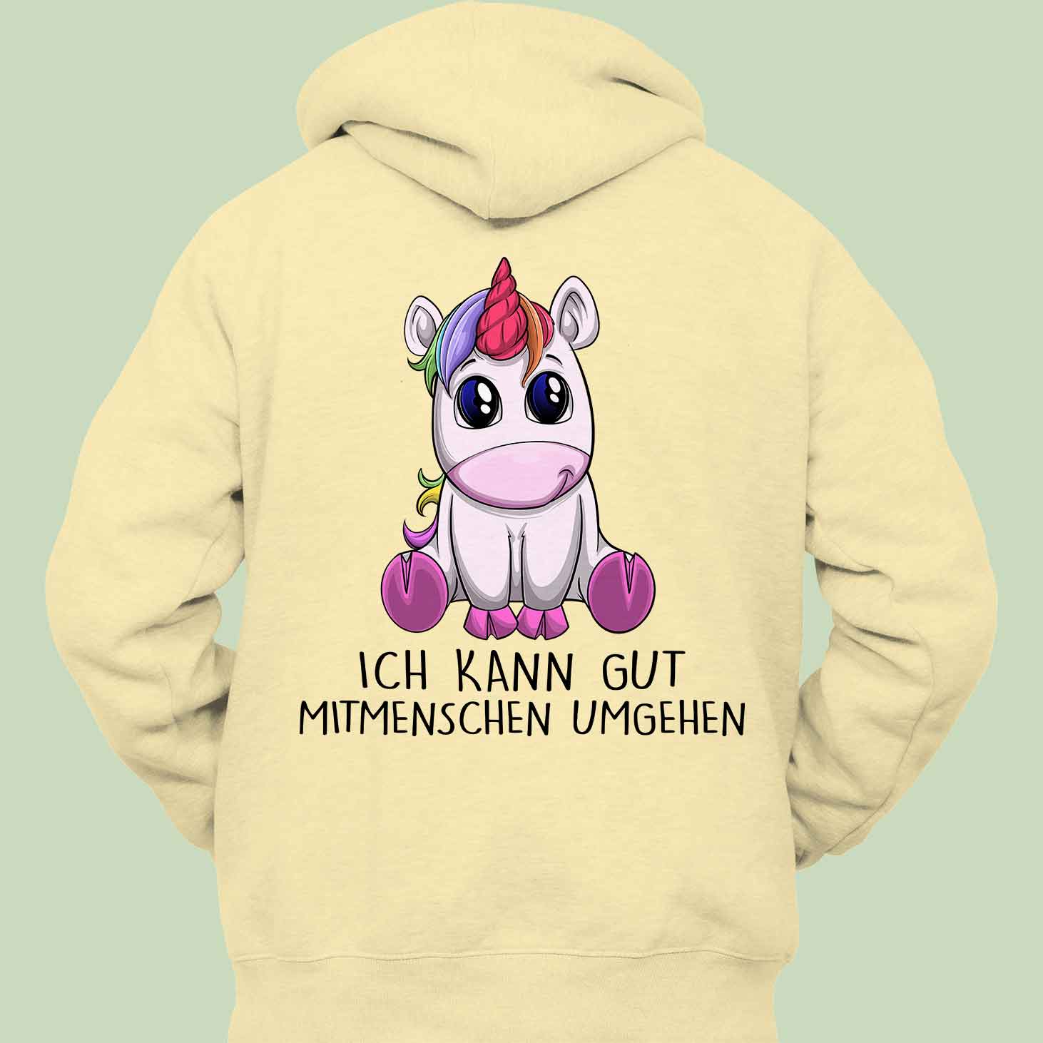 Mitmenschen Einhorn - Hoodie Unisex Rückendruck