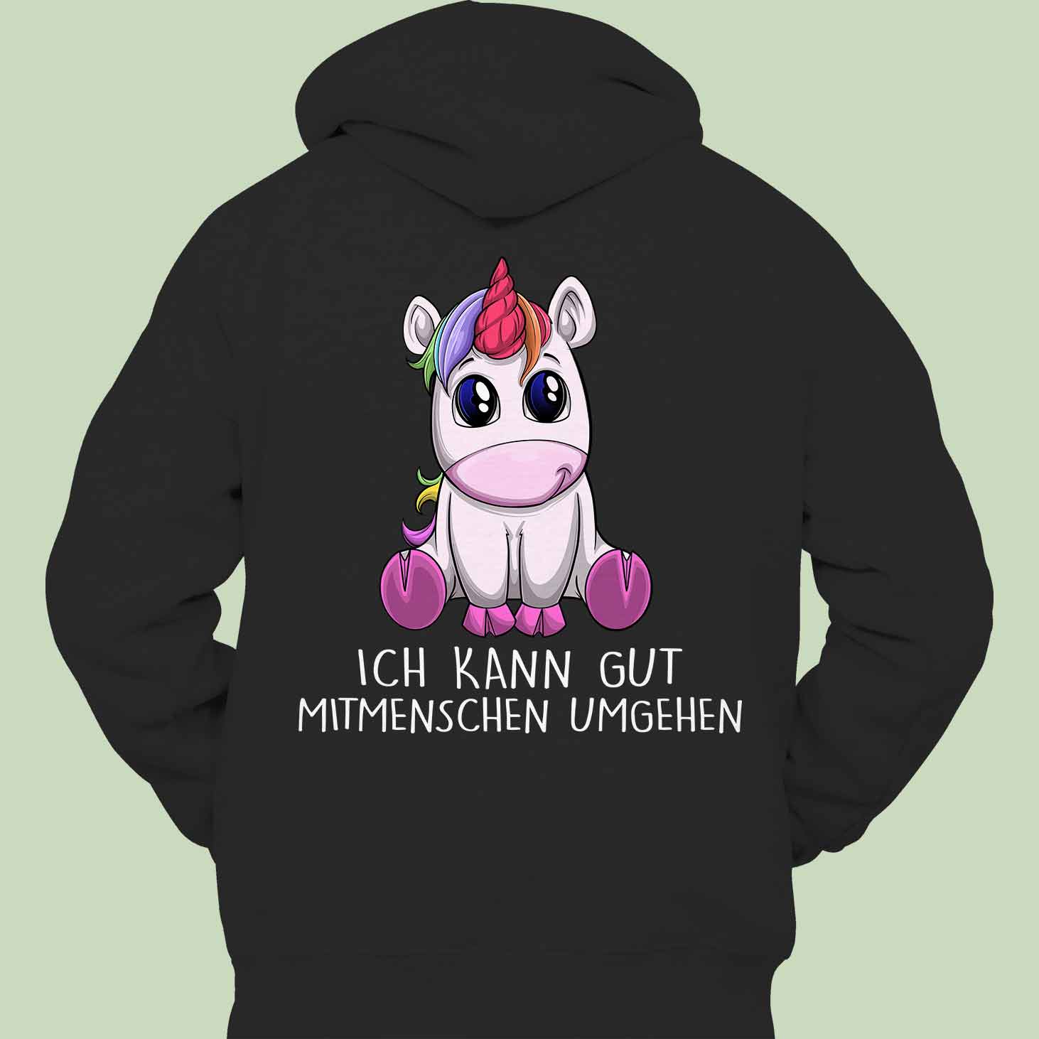 Mitmenschen Einhorn - Hoodie Unisex Rückendruck