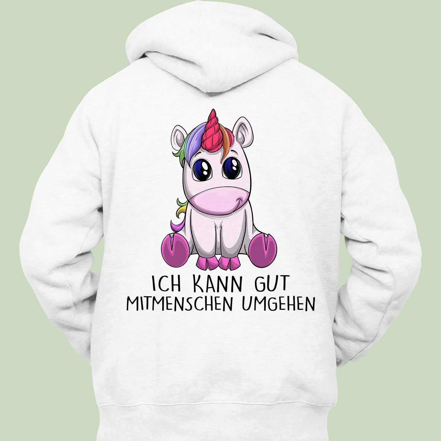Mitmenschen Einhorn - Hoodie Unisex Rückendruck