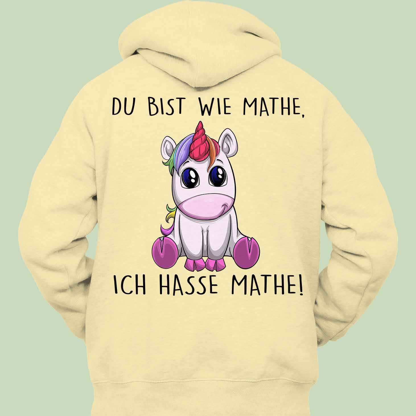 Mathe Einhorn - Hoodie Unisex Rückendruck
