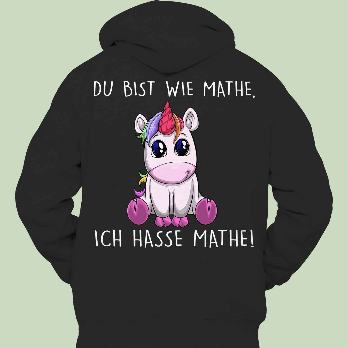 Mathe Einhorn - Hoodie Unisex Rückendruck