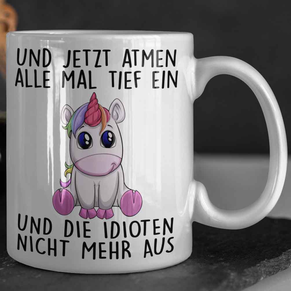 Einatmen Einhorn - Tasse