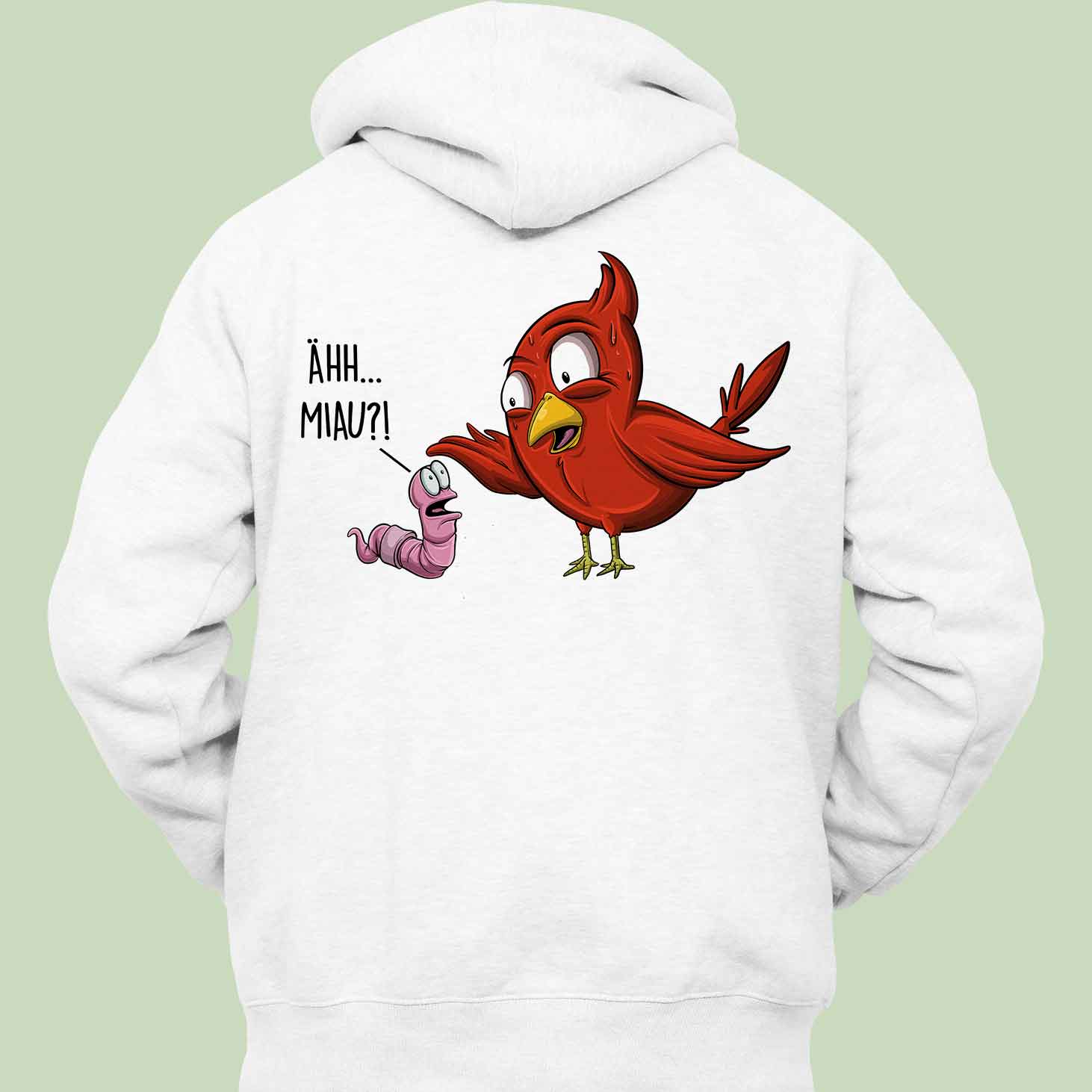 Miau Wurm - Hoodie Unisex Rückendruck