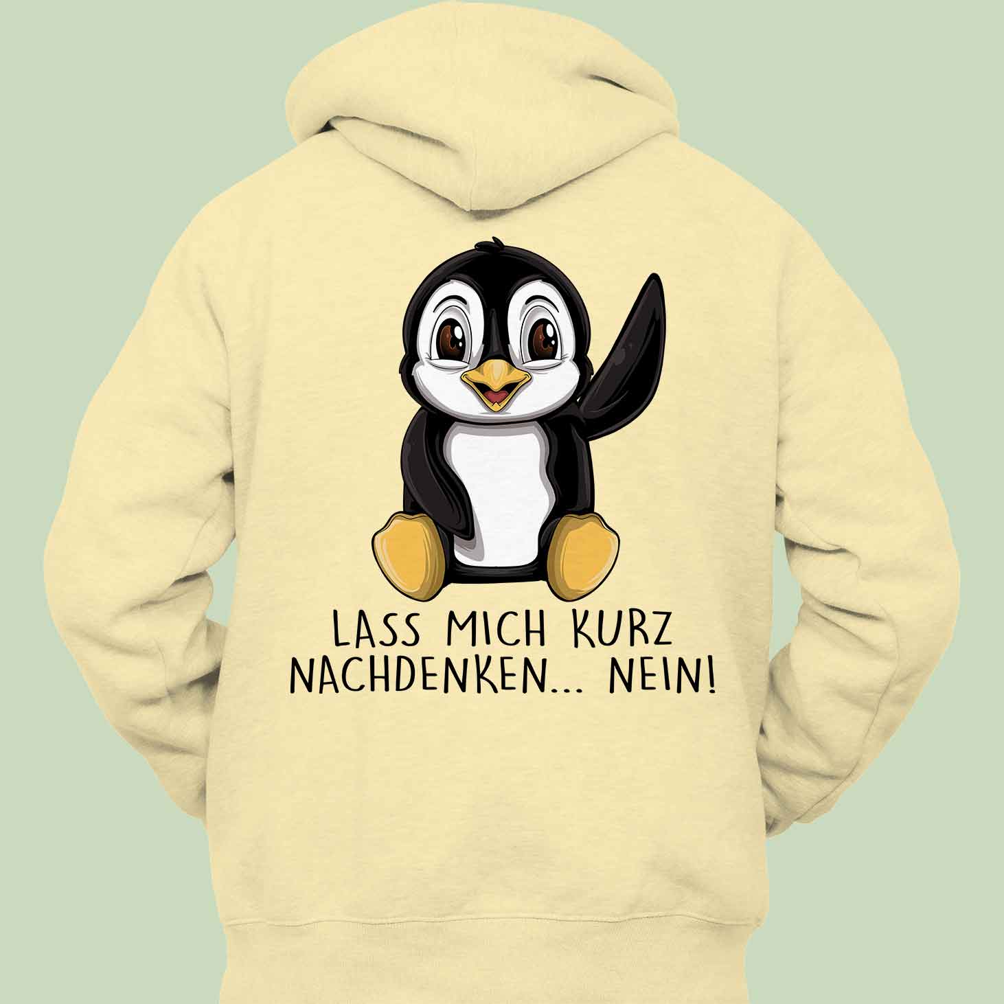 Nachdenken Pinguin - Hoodie Unisex Rückendruck