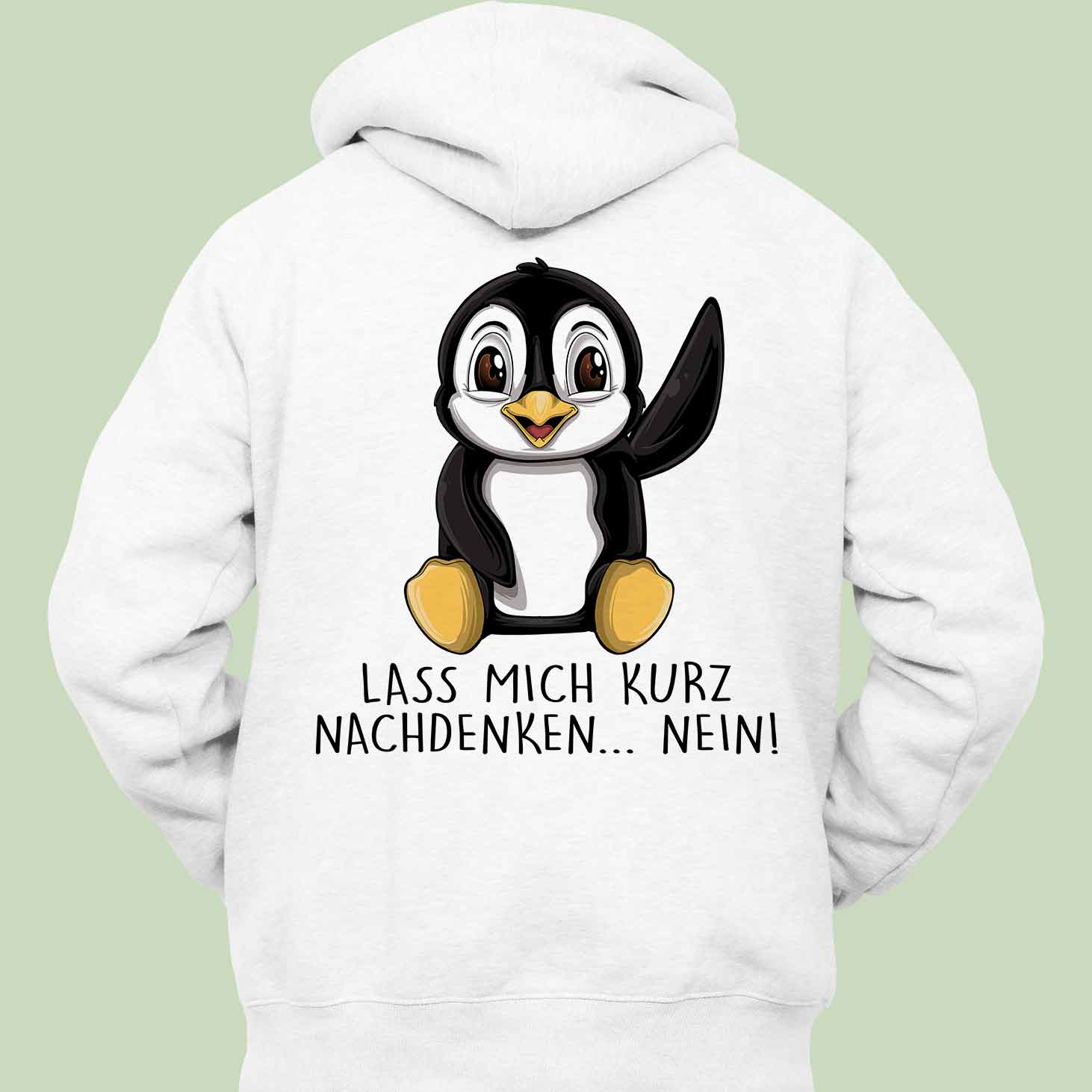 Nachdenken Pinguin - Hoodie Unisex Rückendruck