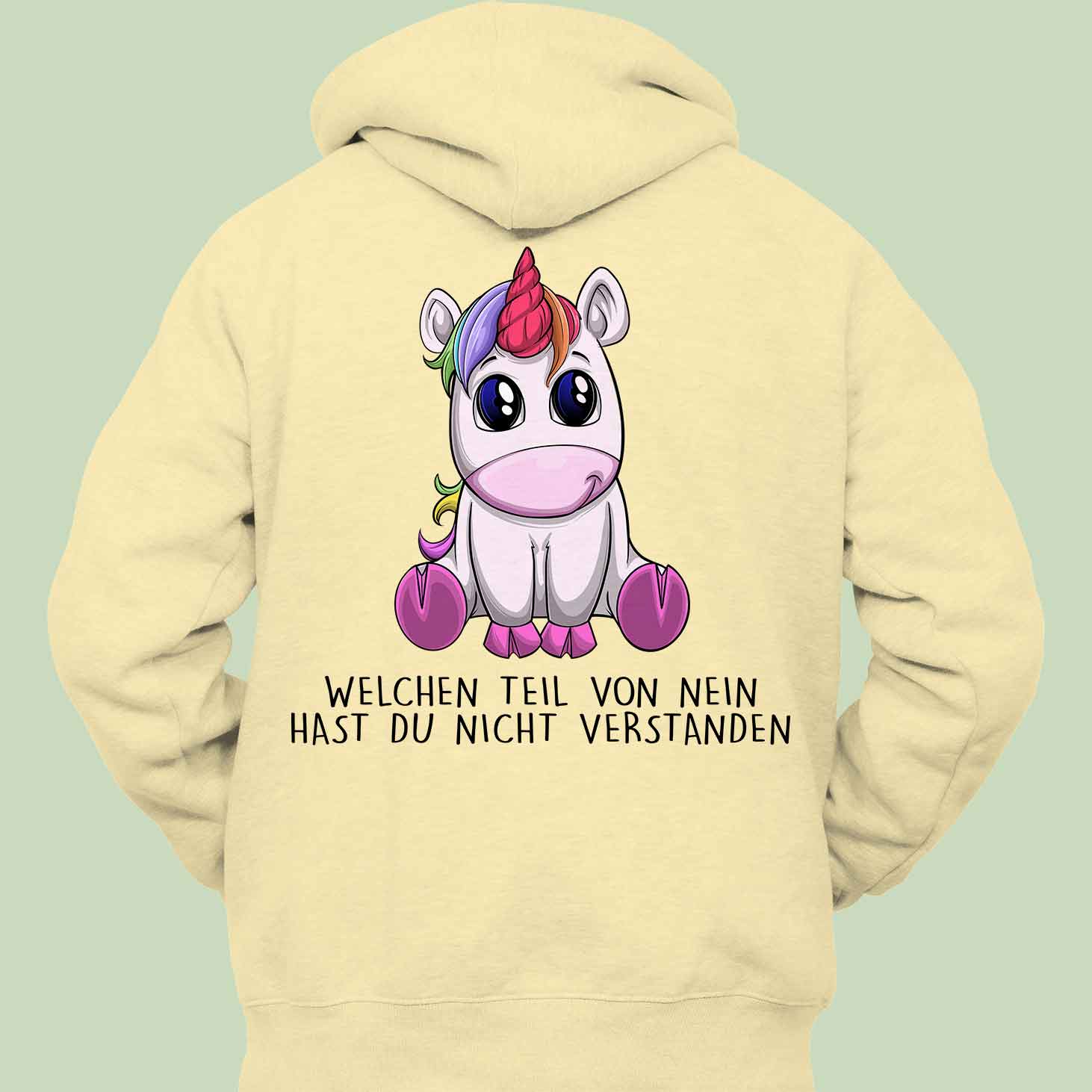 Nein Einhorn - Hoodie Unisex Rückendruck
