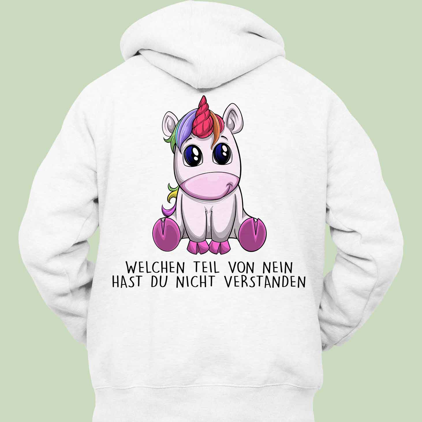 Nein Einhorn - Hoodie Unisex Rückendruck