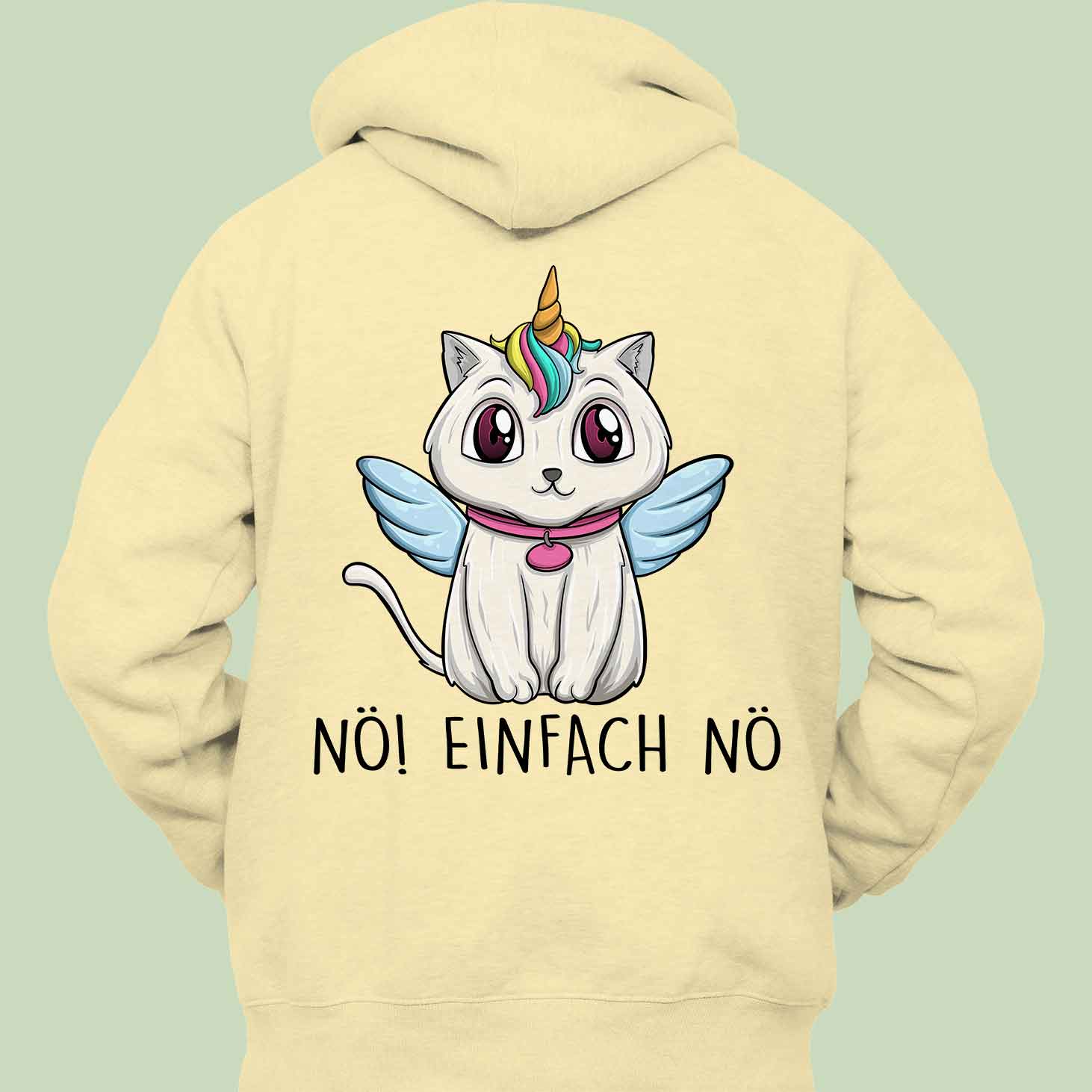 Nö! Caticorn - Hoodie Unisex Rückendruck