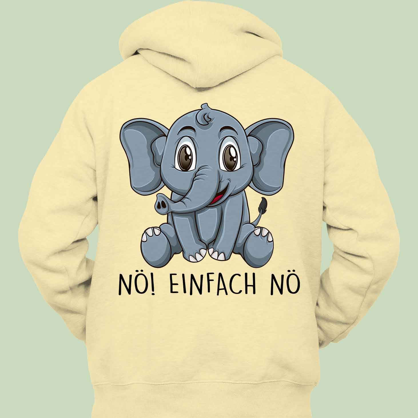 Nö! Elefant - Hoodie Unisex Rückendruck