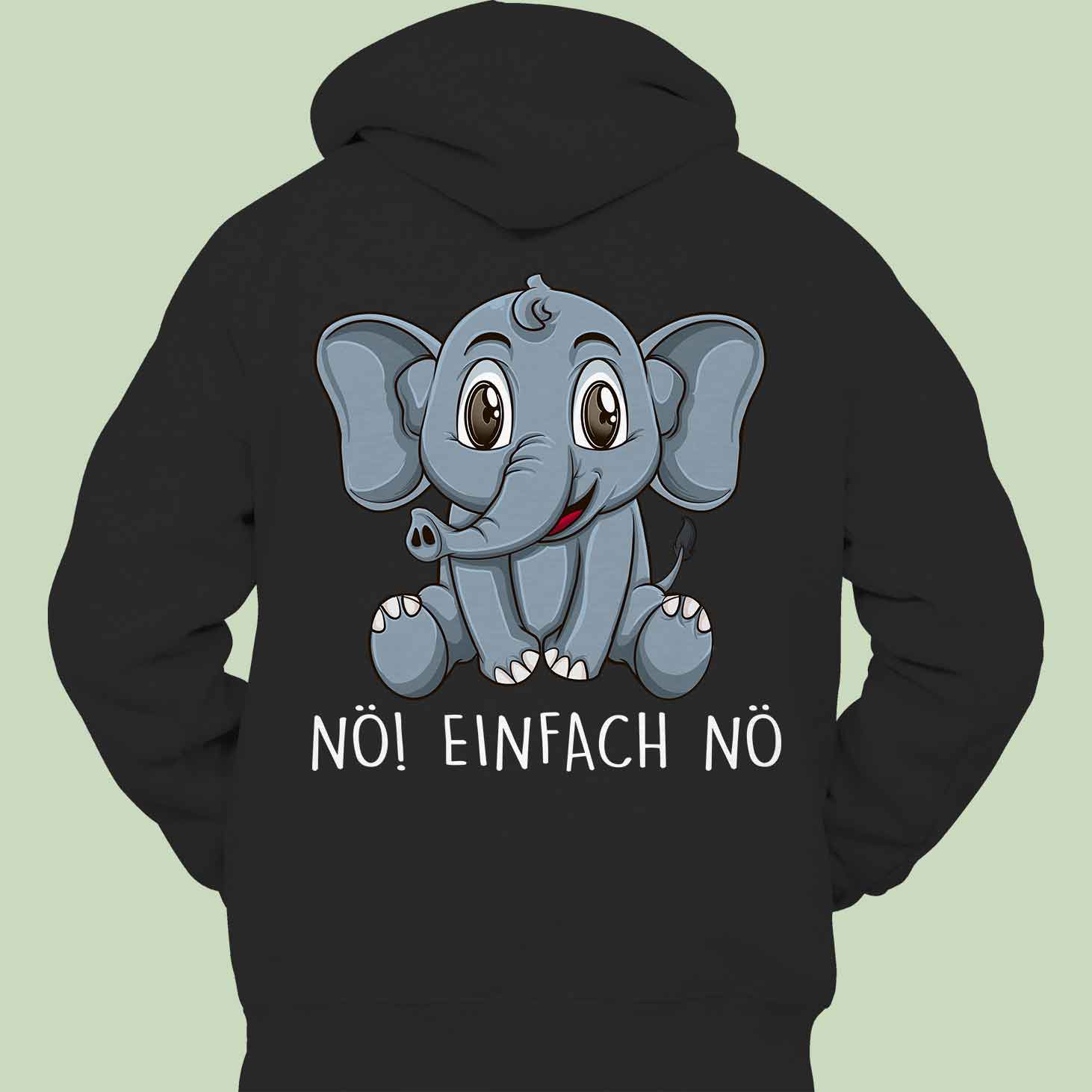 Nö! Elefant - Hoodie Unisex Rückendruck