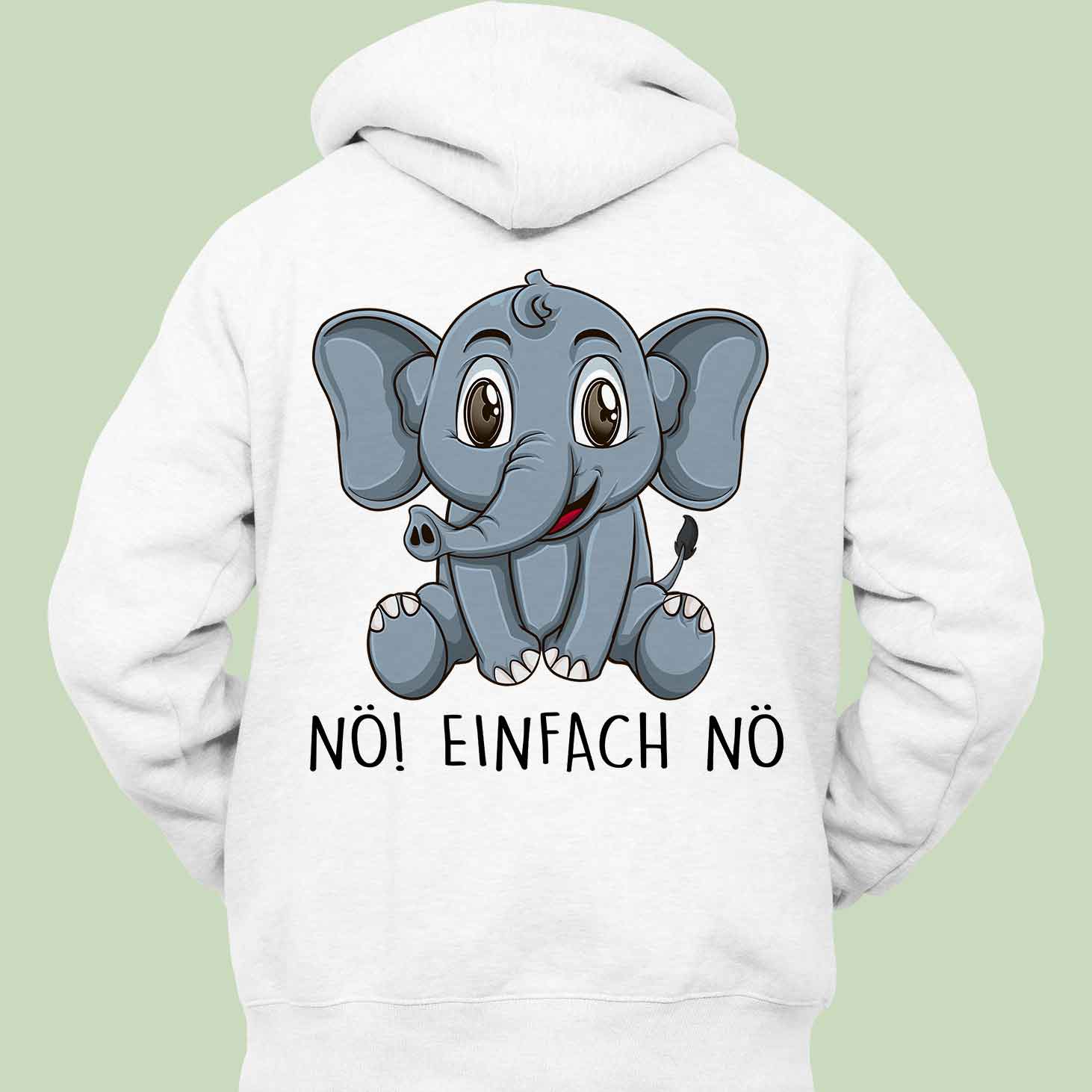 Nö! Elefant - Hoodie Unisex Rückendruck