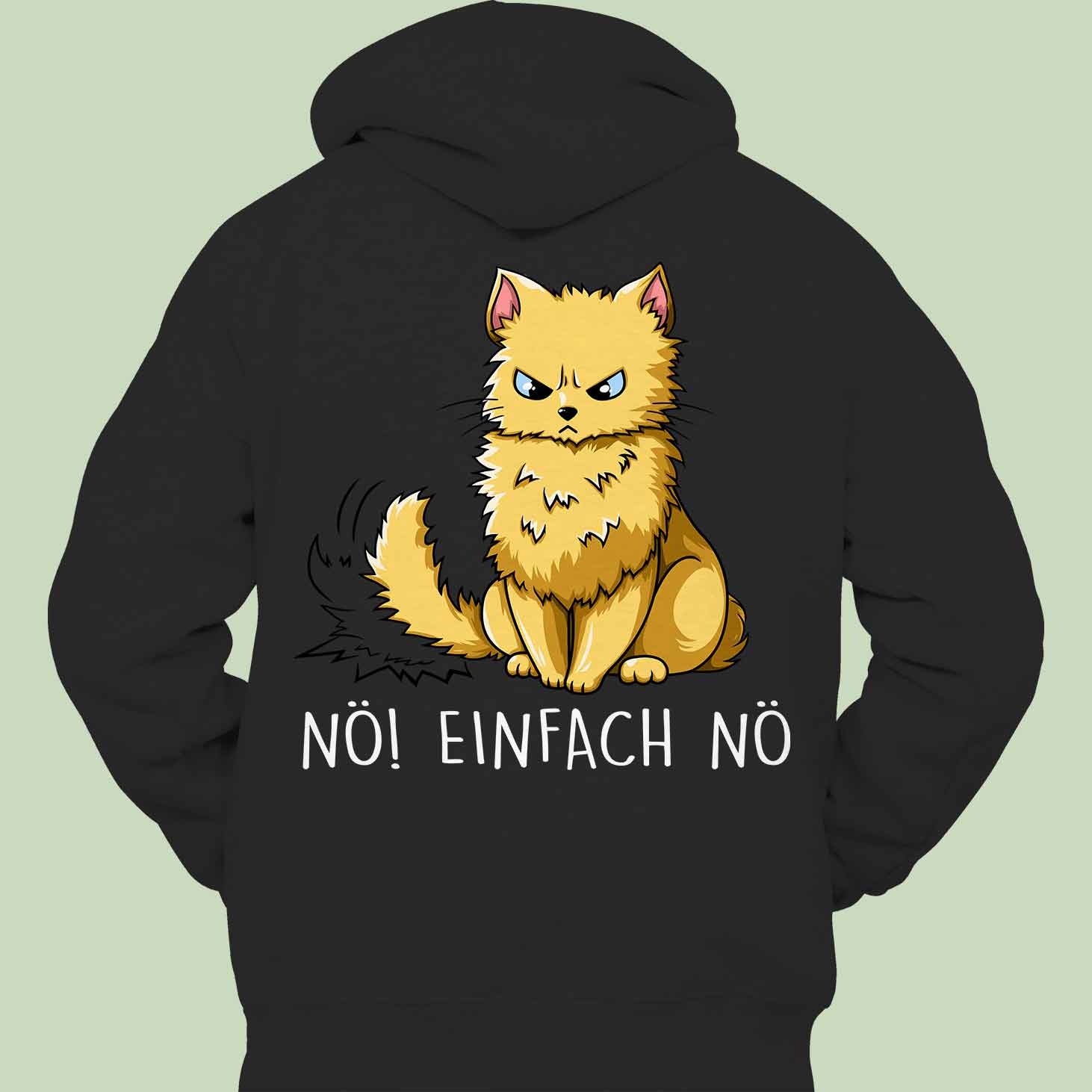 Nö! Katze Beige - Hoodie Unisex Rückendruck