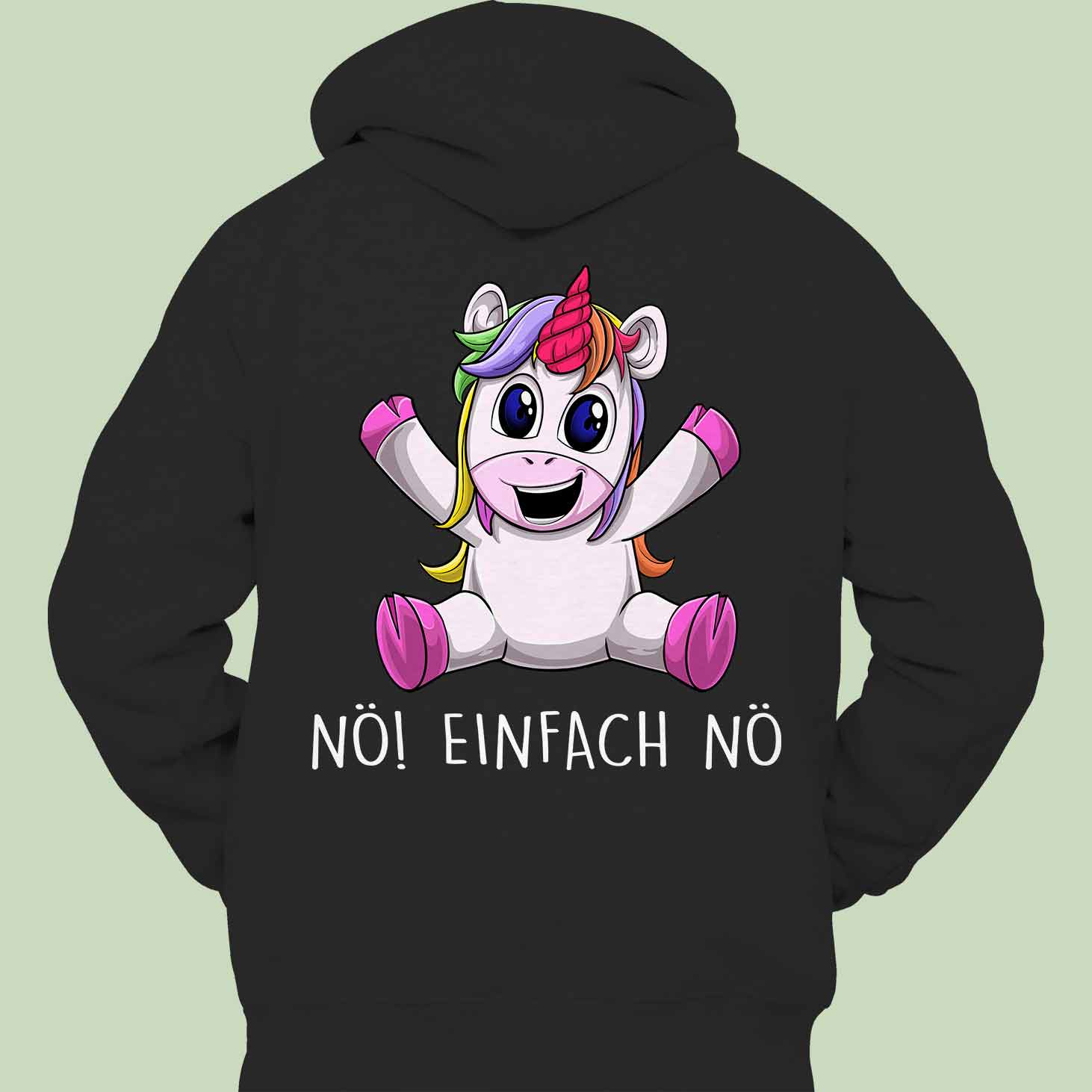 Nö! Unicorn - Hoodie Unisex Rückendruck