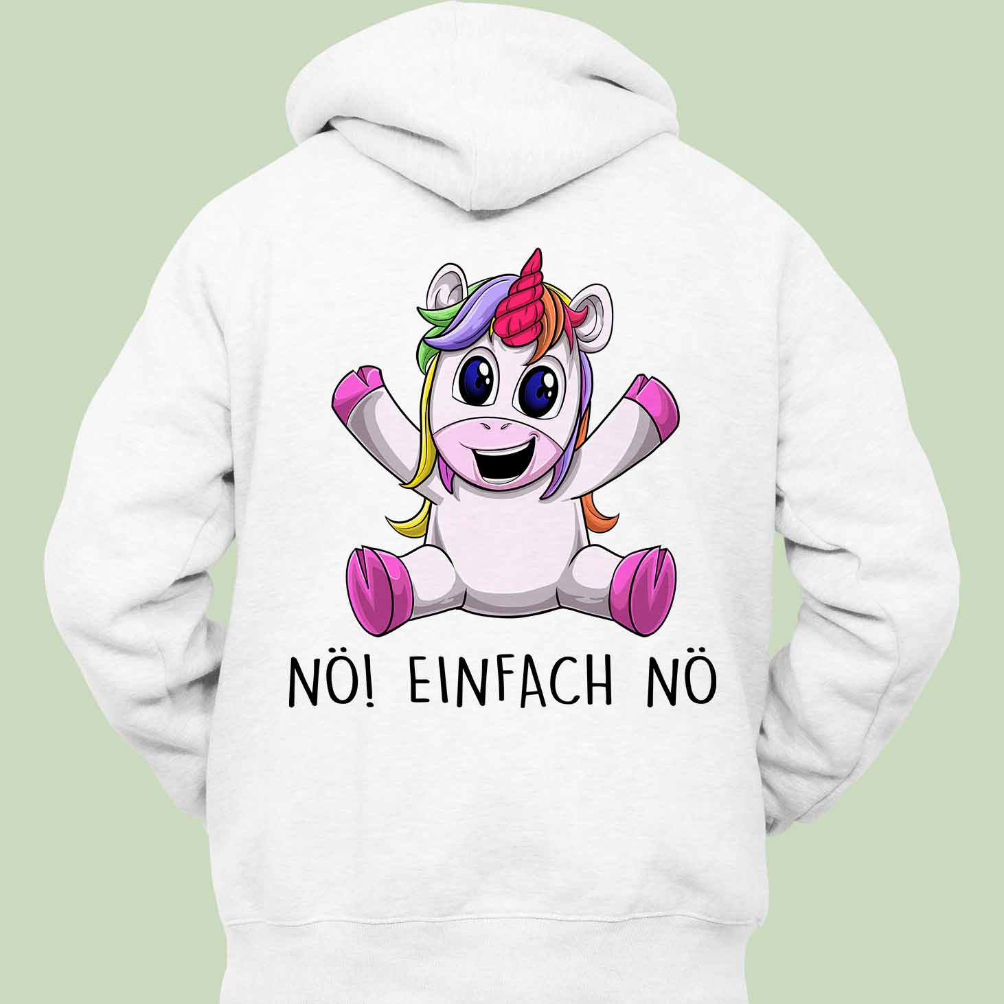 Nö! Unicorn - Hoodie Unisex Rückendruck