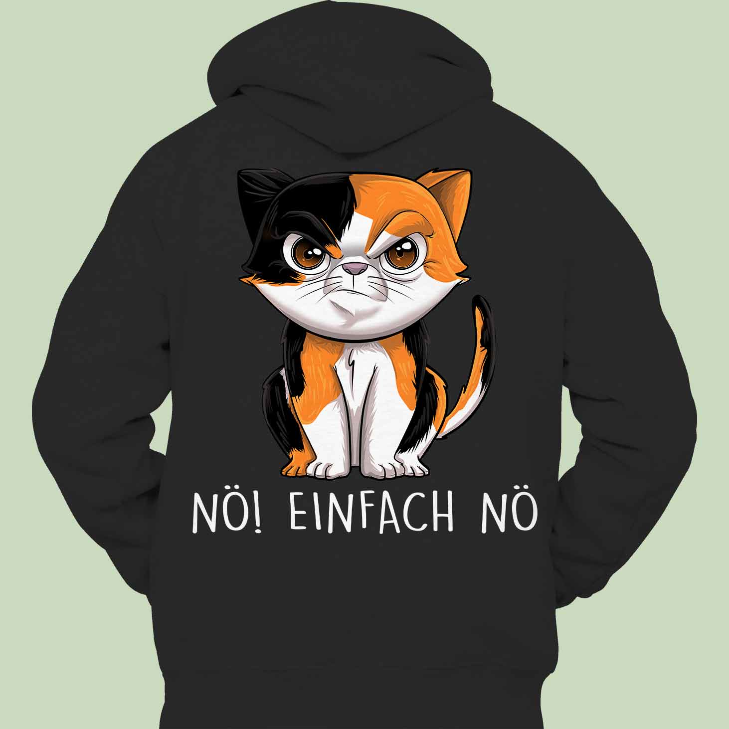 Nö! Katze - Hoodie Unisex Rückendruck