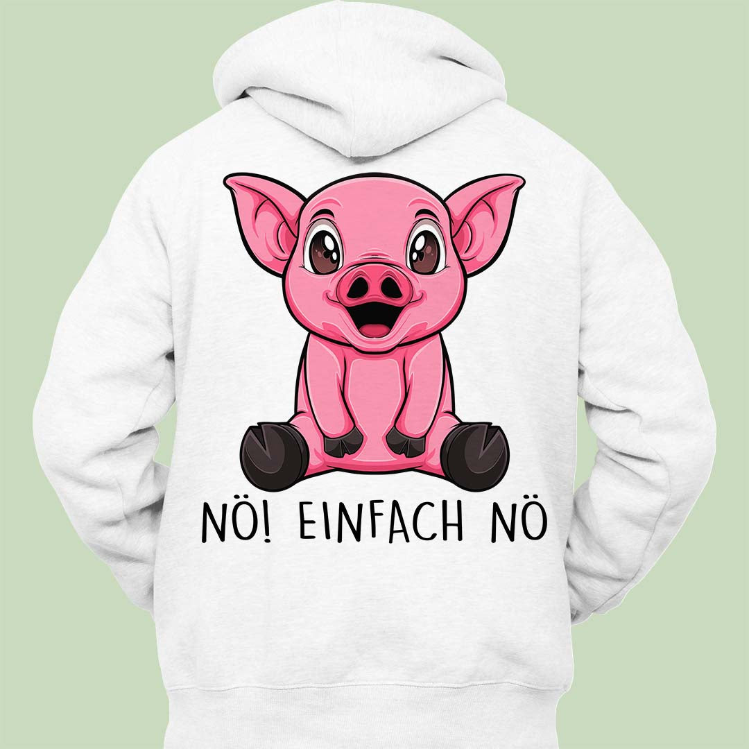 Nö! Schweinchen - Hoodie Unisex Rückendruck