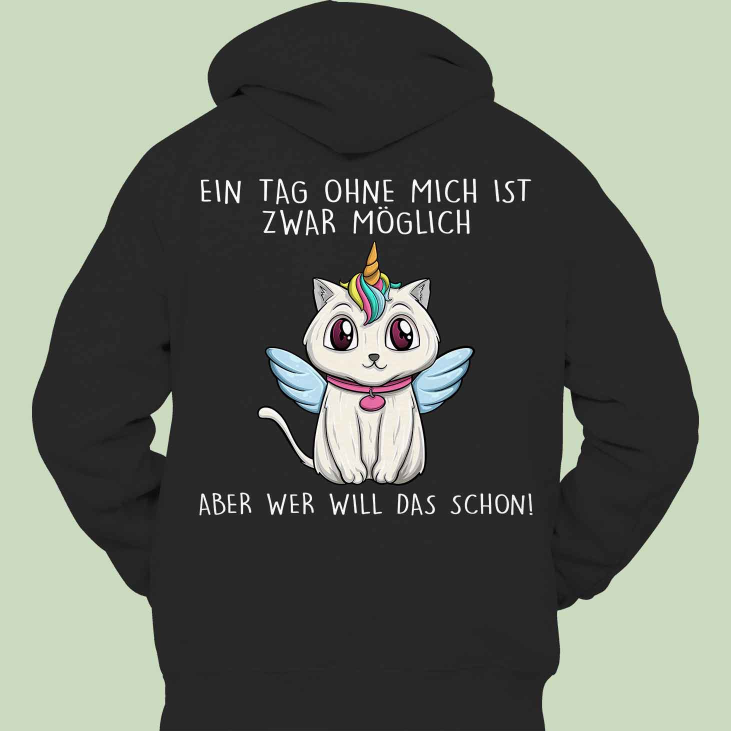 Ohne Mich Caticorn - Hoodie Unisex Rückendruck