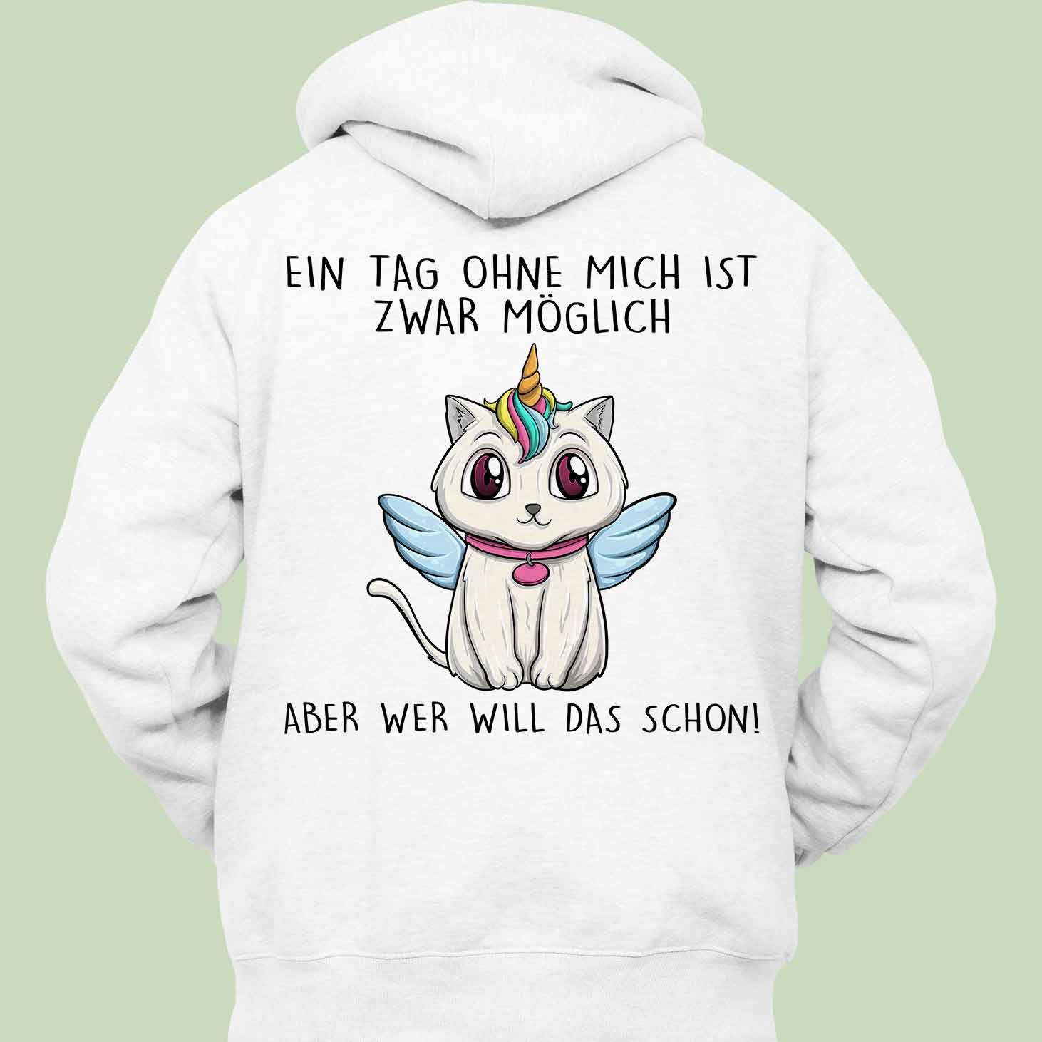 Ohne Mich Caticorn - Hoodie Unisex Rückendruck