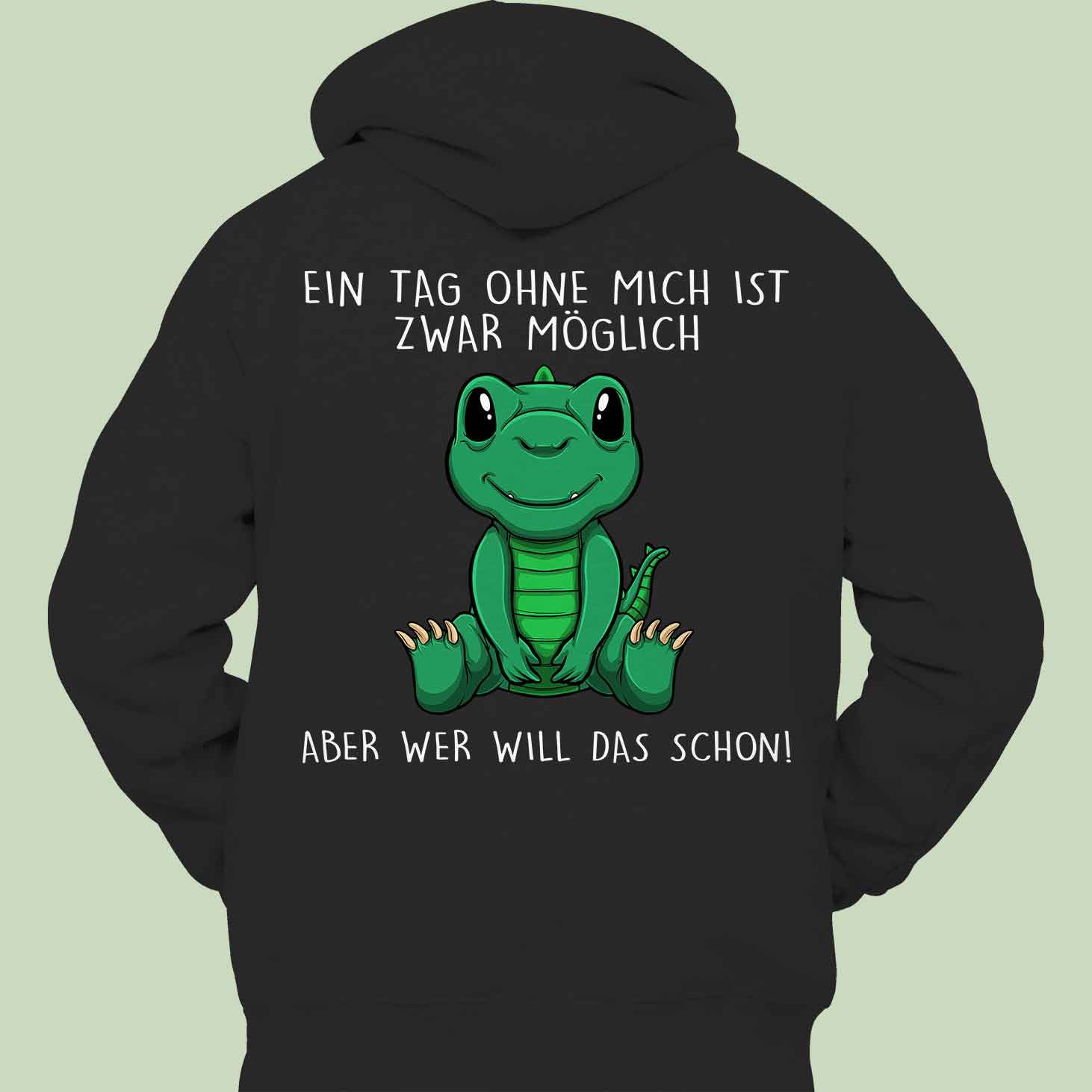 Ohne Mich Dinosaurier - Hoodie Unisex Rückendruck