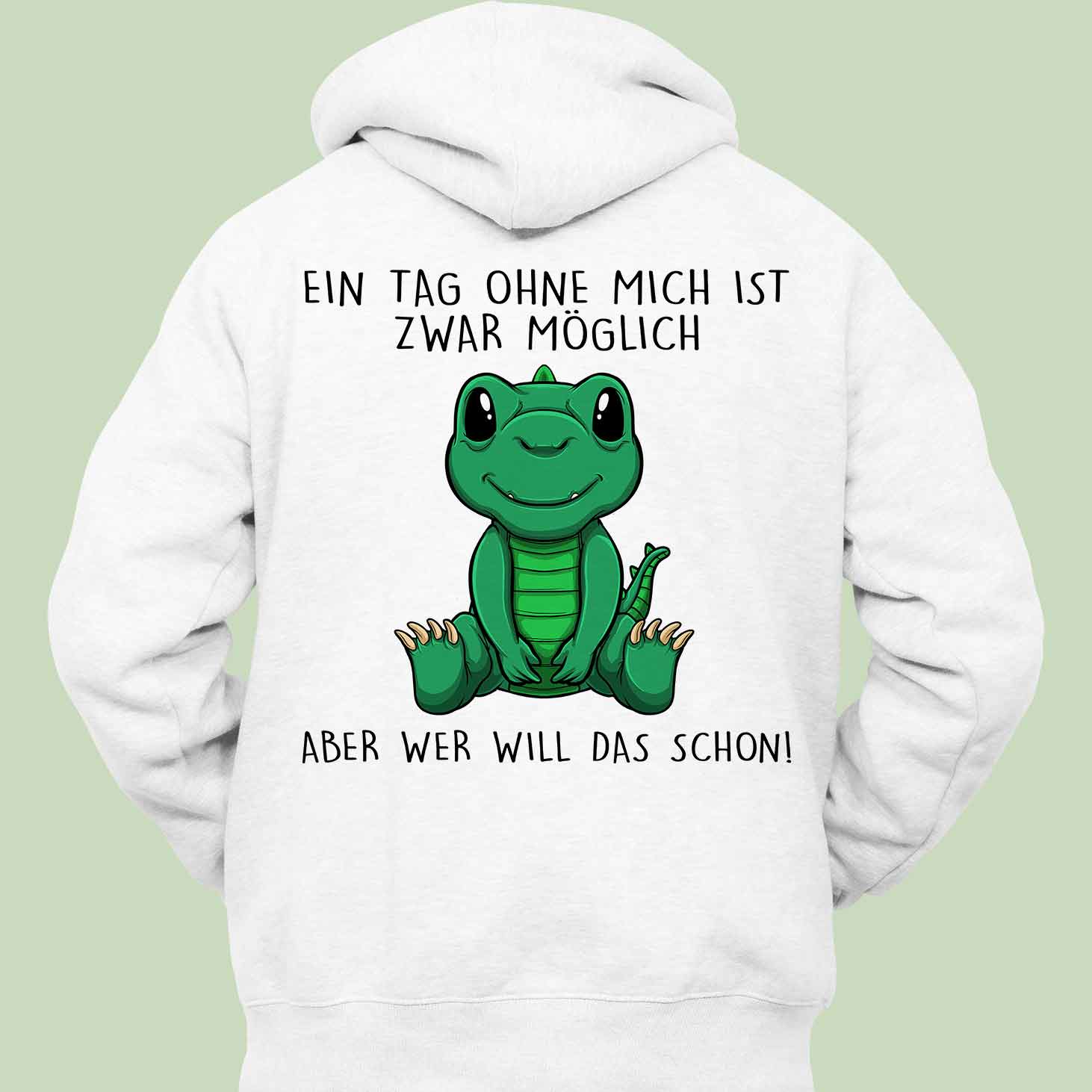 Ohne Mich Dinosaurier - Hoodie Unisex Rückendruck