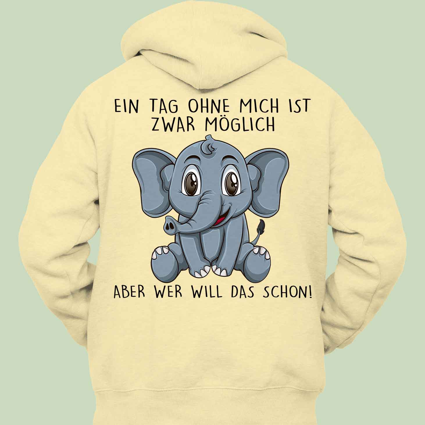 Ohne Mich Elefant - Hoodie Unisex Rückendruck