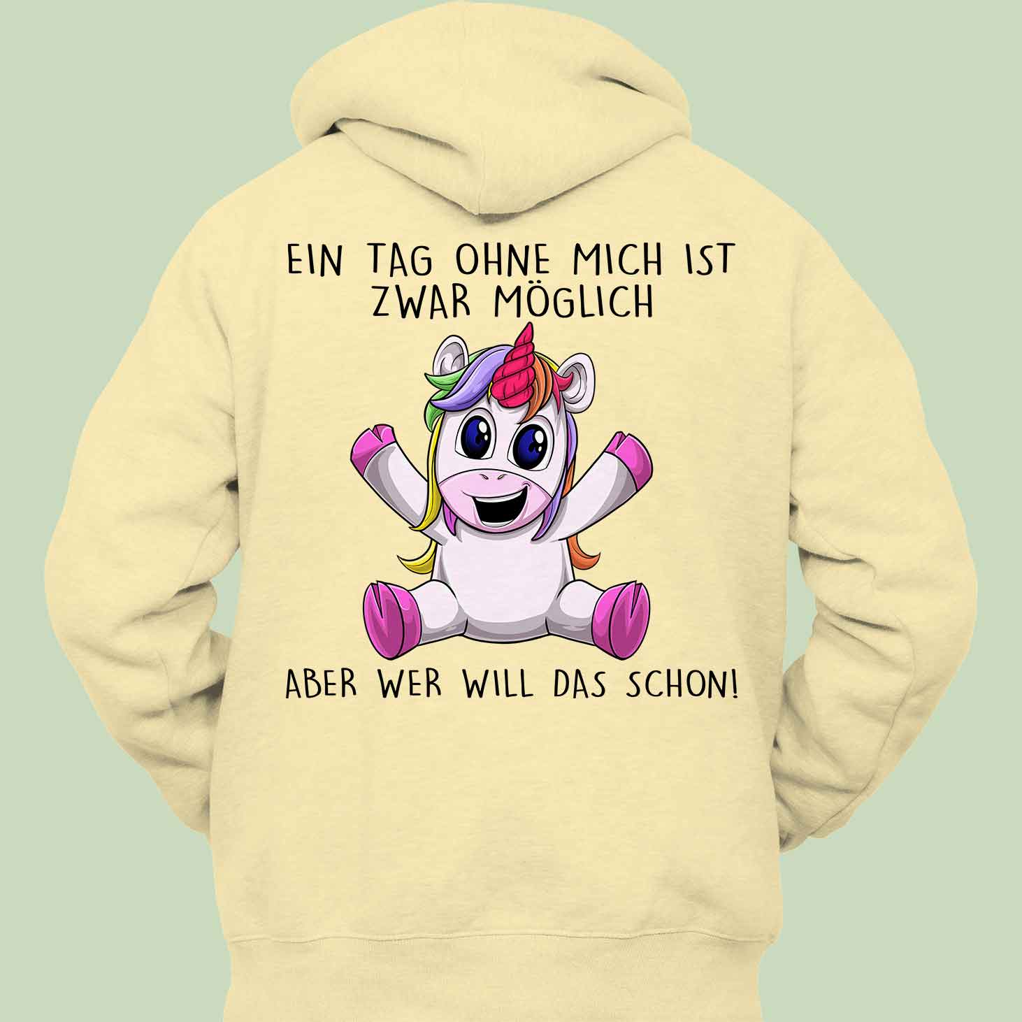 Ohne Mich Einhorn - Hoodie Unisex Rückendruck