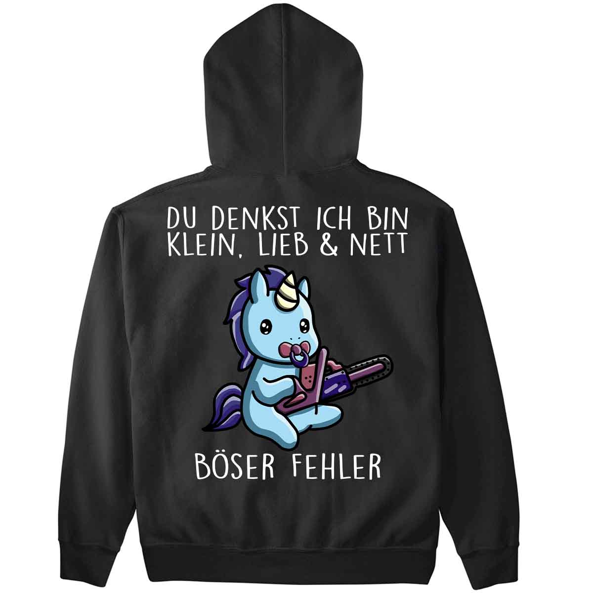 Böser Fehler Cute Einhorn - Hoodie Oversize Rückendruck