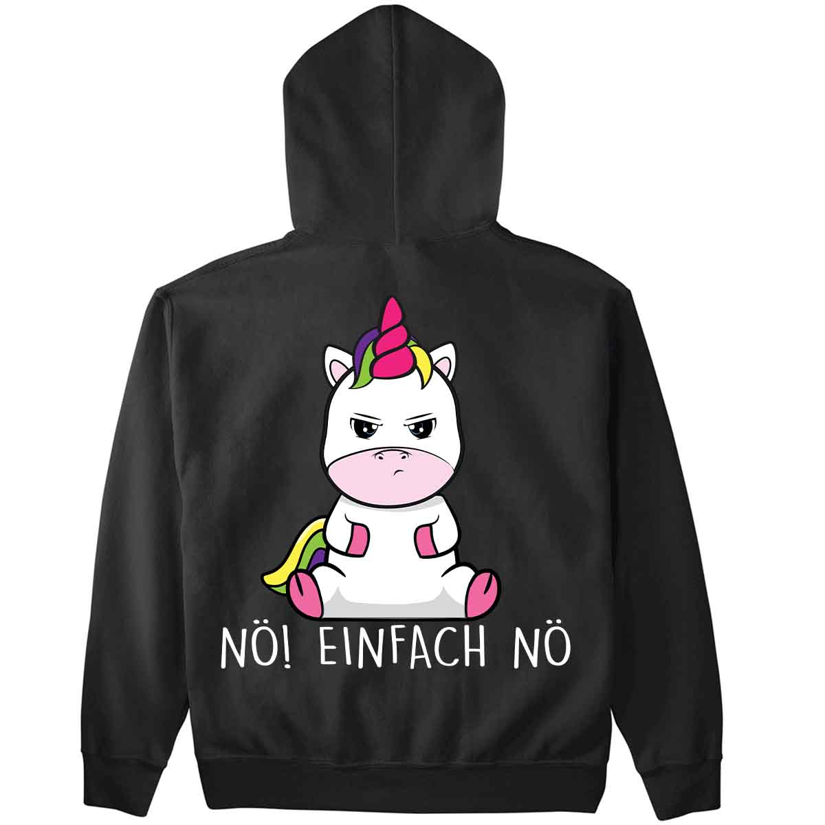 Nö! Cute Einhorn - Hoodie Oversize Rückendruck