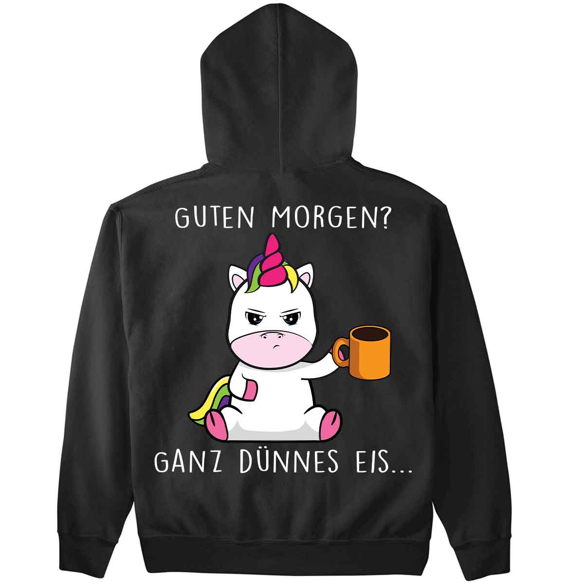 Guten Morgen Cute Einhorn - Hoodie Oversize Rückendruck