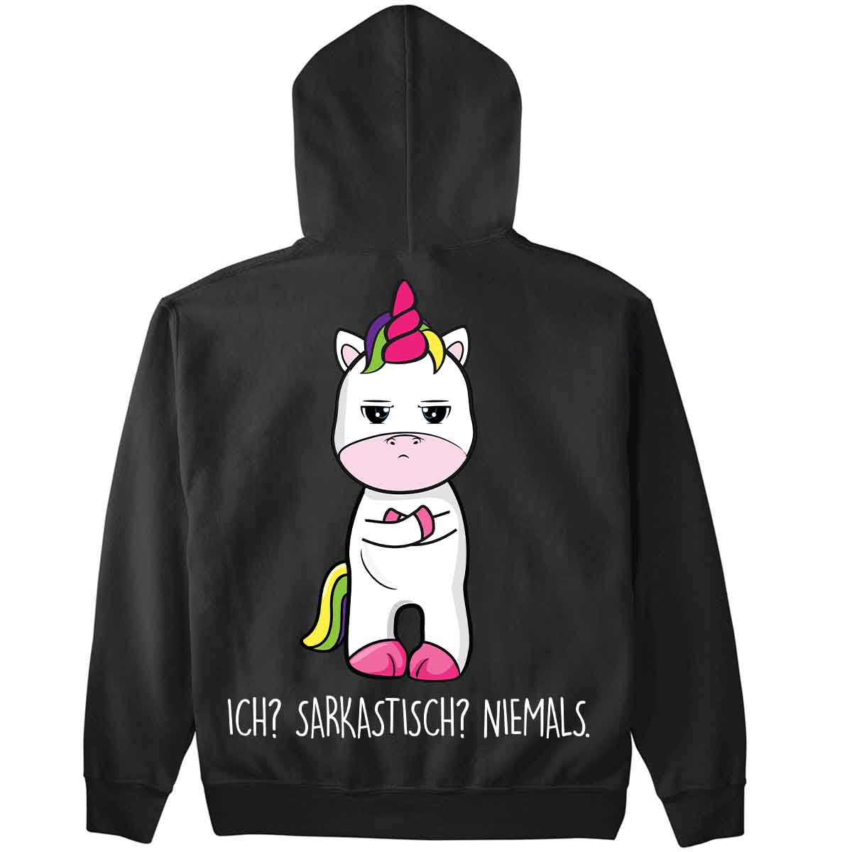 Sarkastisch Cute Einhorn - Hoodie Oversize Rückendruck