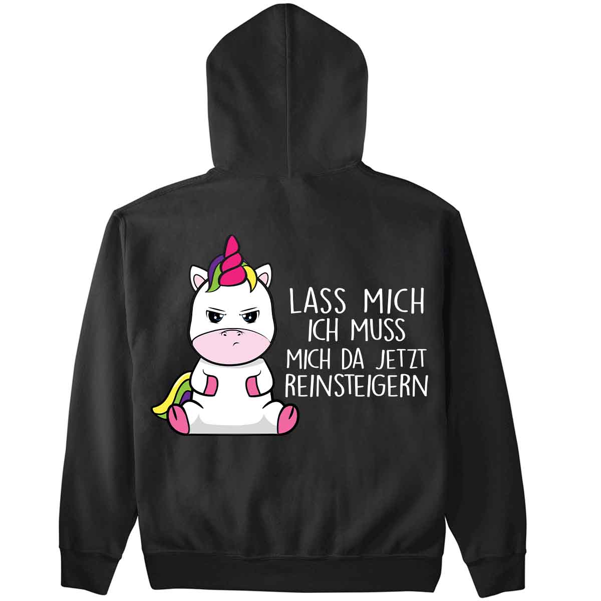 Reinsteigern Cute Einhorn - Hoodie Oversize Rückendruck