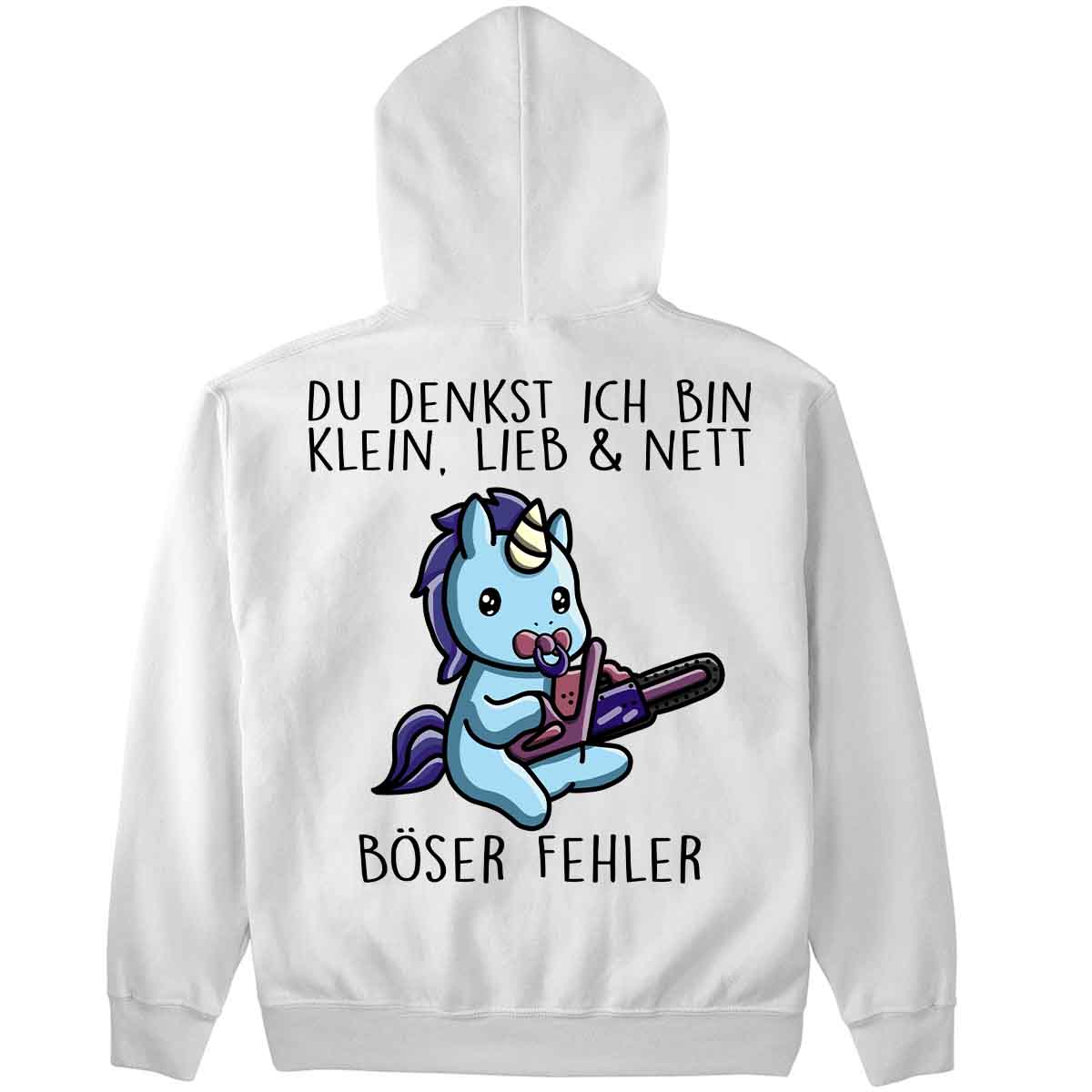 Böser Fehler Cute Einhorn - Hoodie Oversize Rückendruck