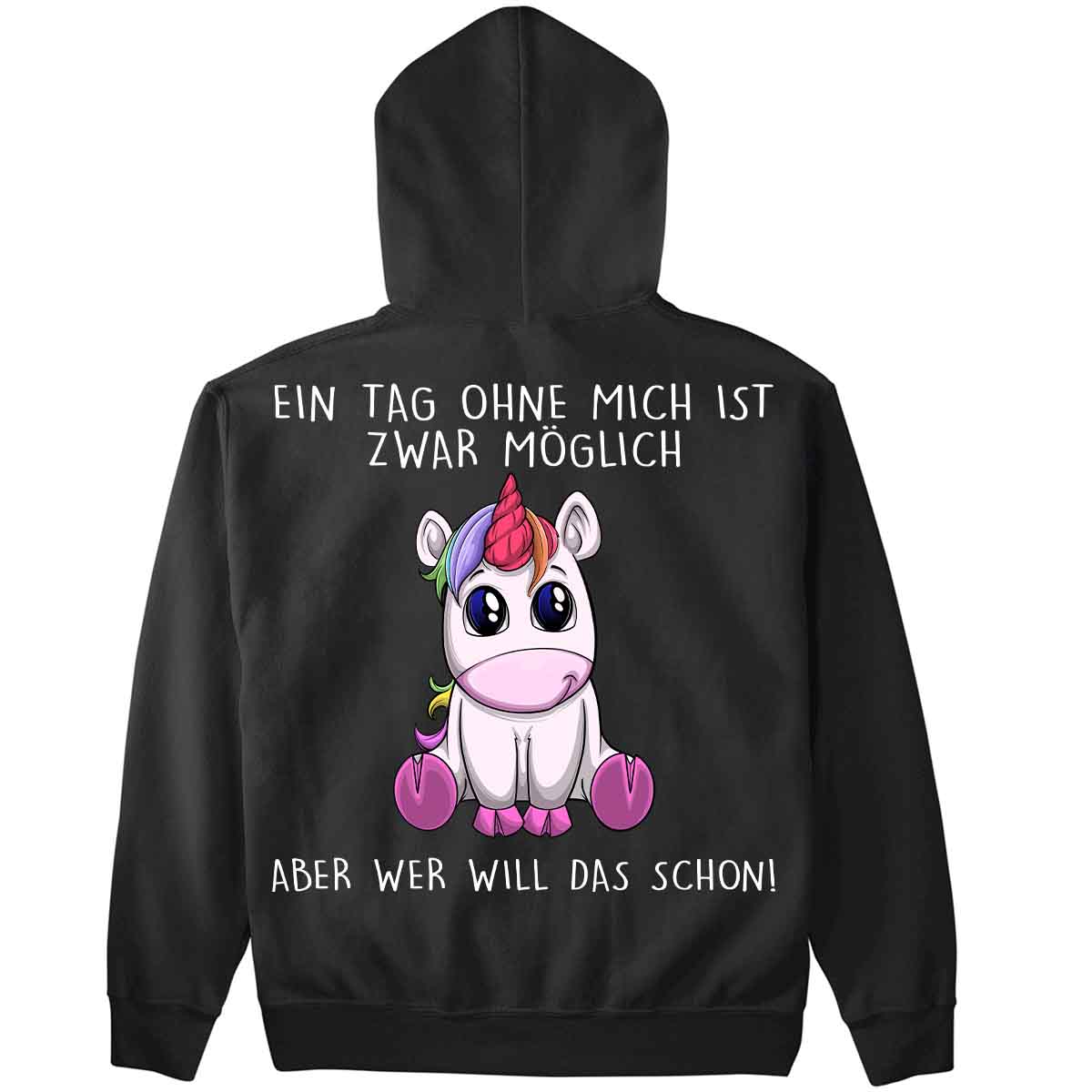 Ohne Mich Einhorn - Hoodie Oversize Rückendruck