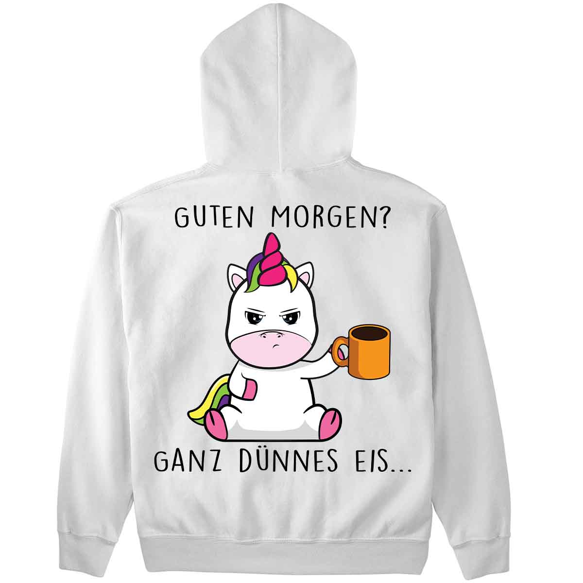 Guten Morgen Cute Einhorn - Hoodie Oversize Rückendruck