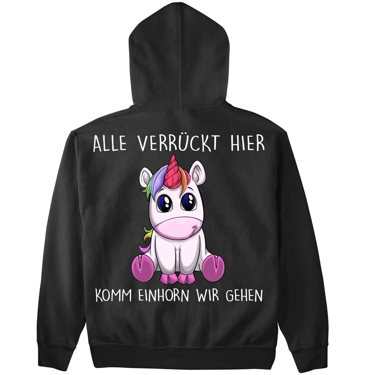 Komm Einhorn - Hoodie Oversize Rückendruck